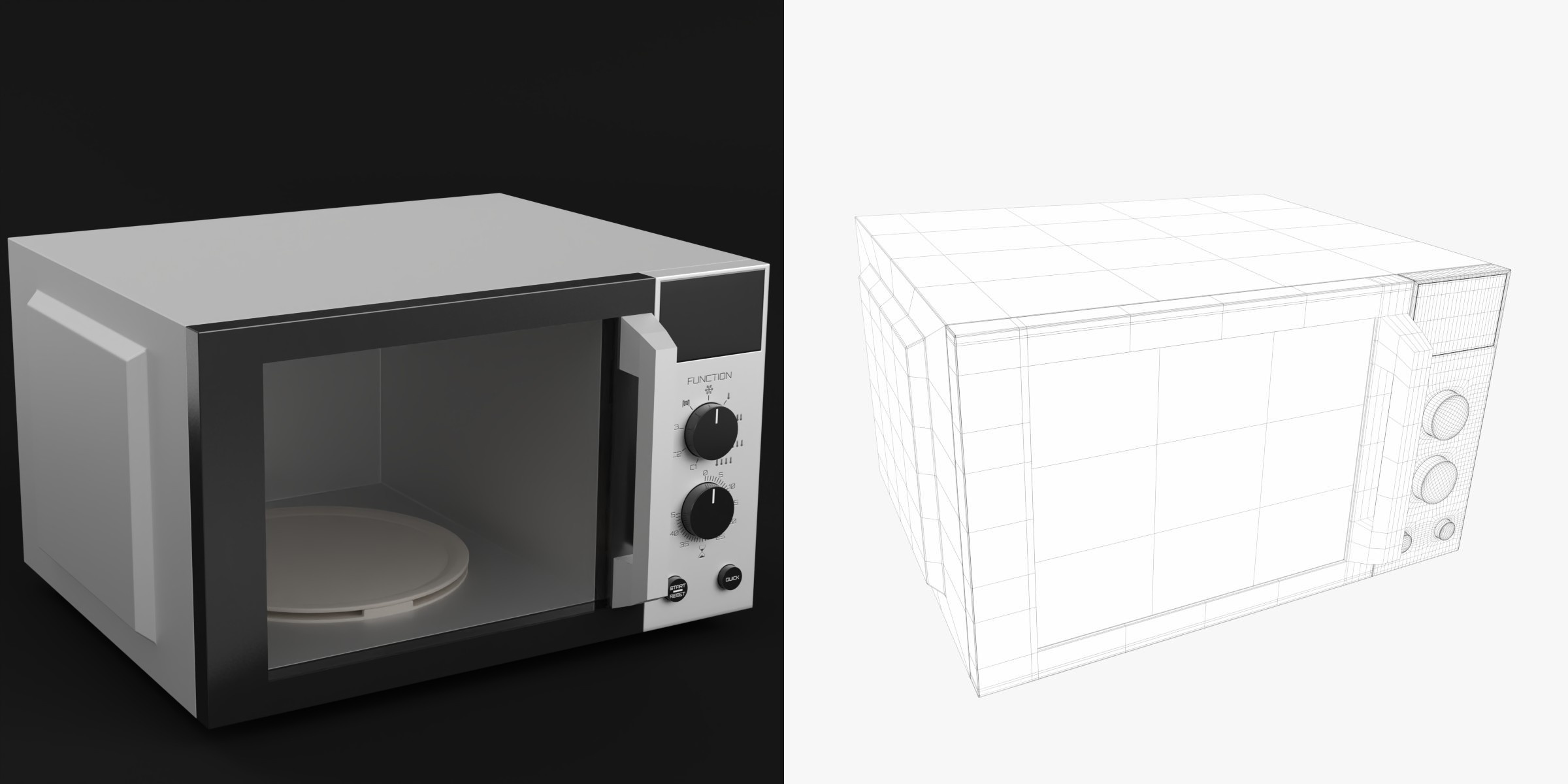 3D-Modell - Mikrowellenofen