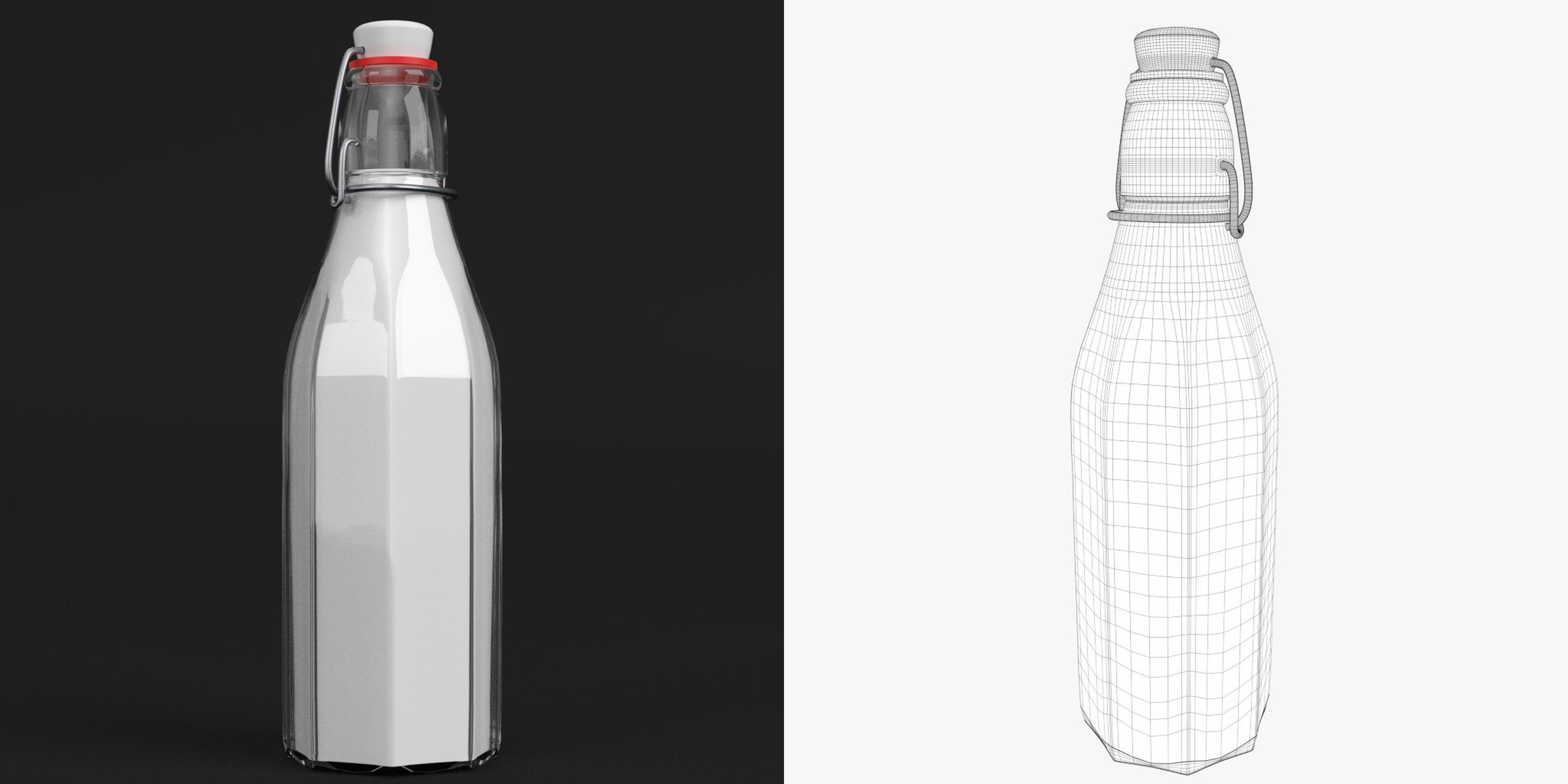 3D-Modell - Milchflasche mit Bügelverschluss