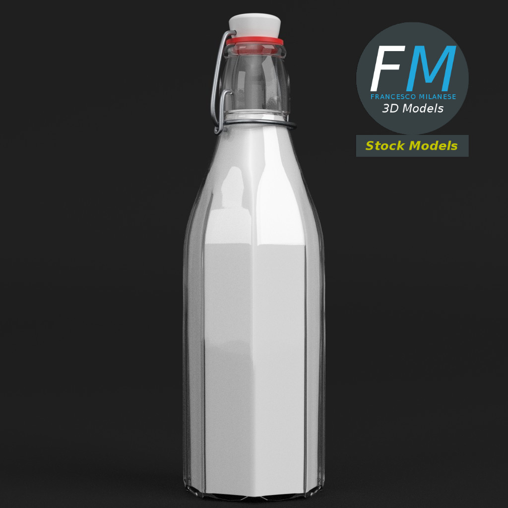 3D-Modell - Milchflasche mit Bügelverschluss - 01