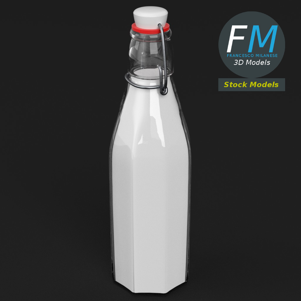 3D-Modell - Milchflasche mit Bügelverschluss - 02