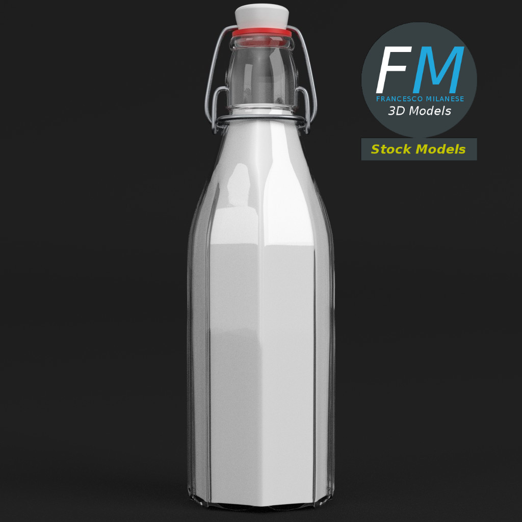 3D-Modell - Milchflasche mit Bügelverschluss - 03