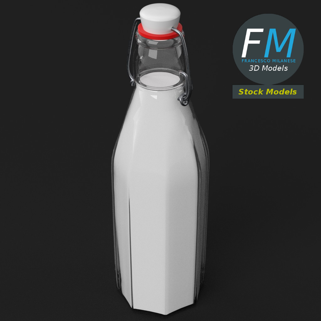 3D-Modell - Milchflasche mit Bügelverschluss - 05