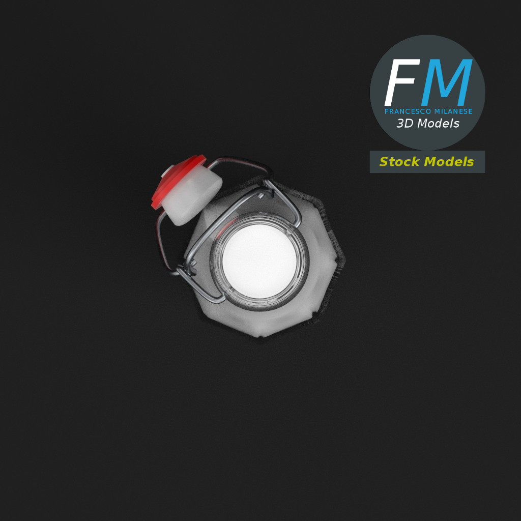 3D-Modell - Offene Milchflasche mit Bügelverschluss - 06