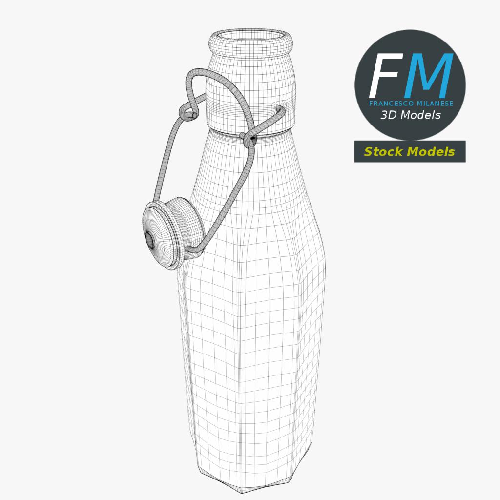 3D-Modell - Offene Milchflasche mit Bügelverschluss - 07