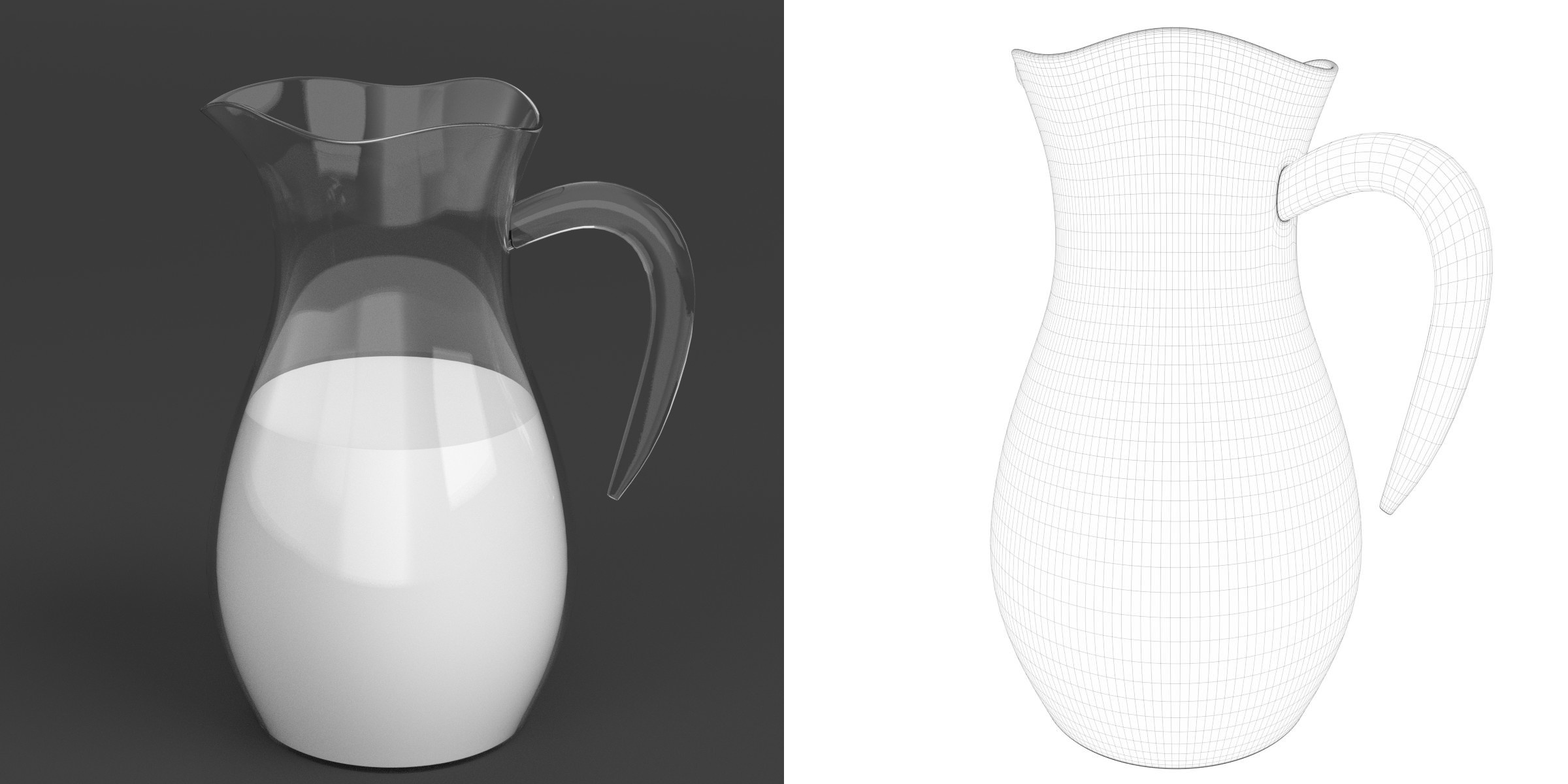 3D-Modell - Milchkaraffe