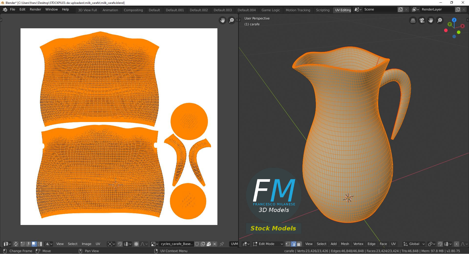 3D-Modell - Milchkaraffe - 10