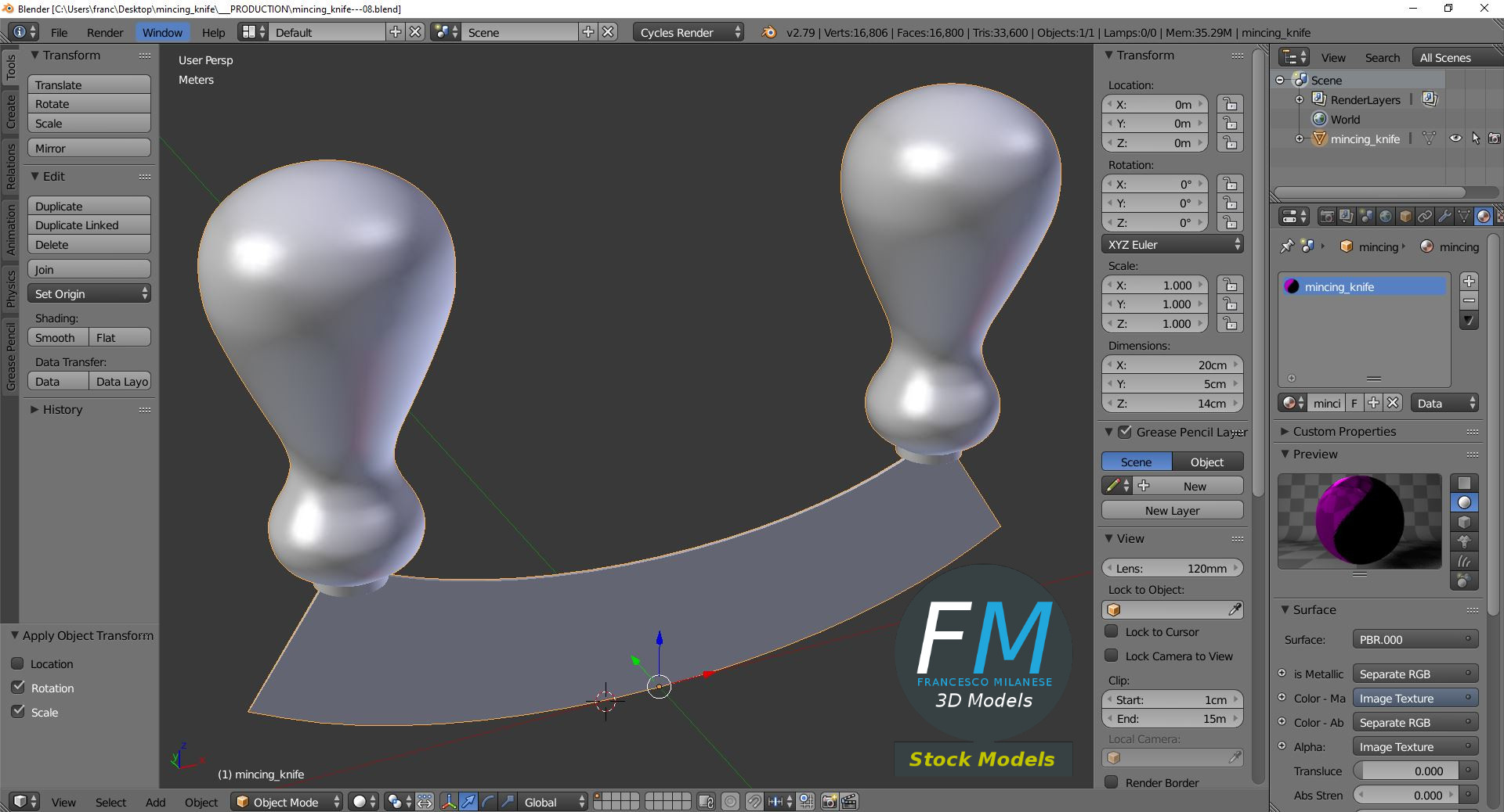 3D-Modell - Wiegemesser - 09