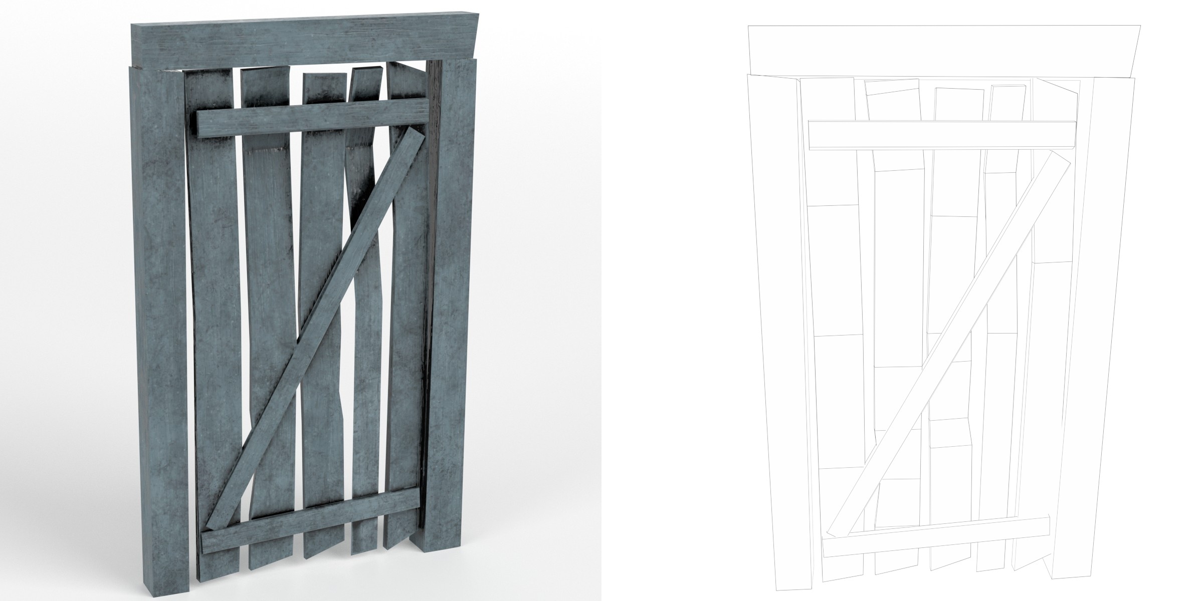 3D-Modell - Bergwerk-Eingangstür