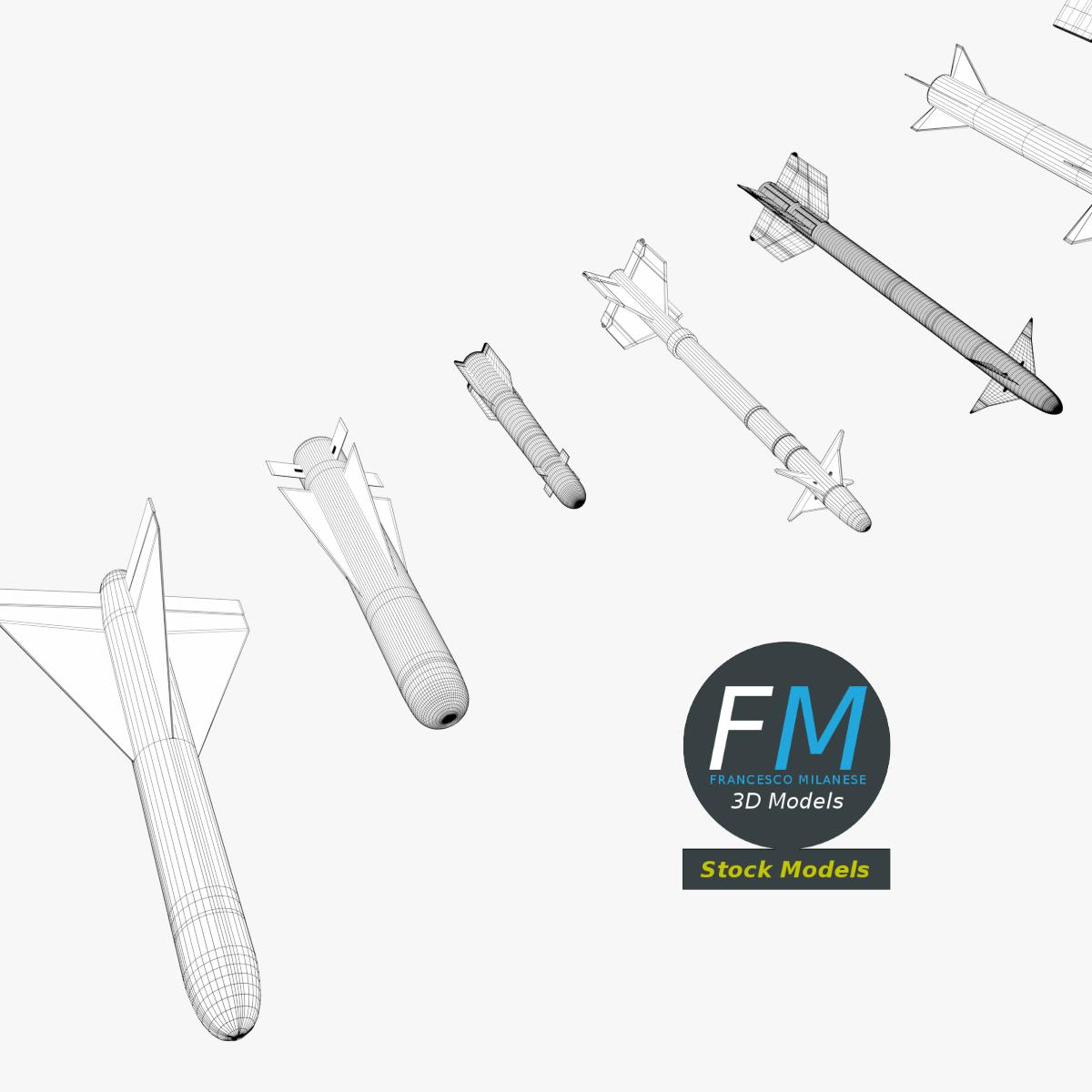 3D-Modell - Sammlung von Raketen und Bomben - 07