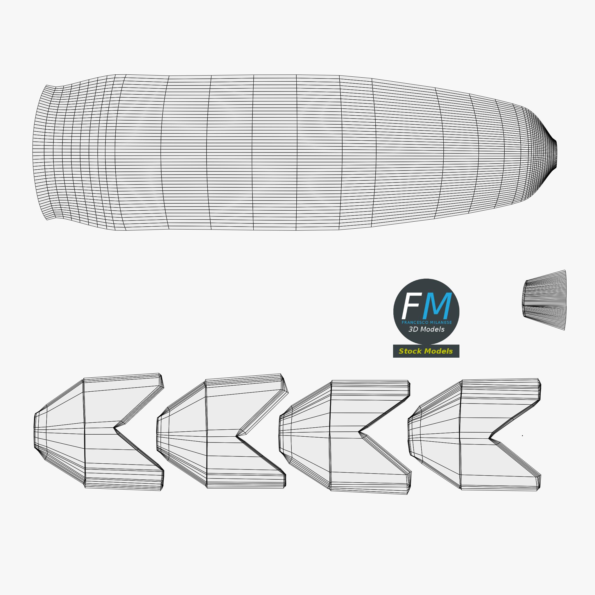 3D-Modell - Sammlung von Raketen und Bomben - 18