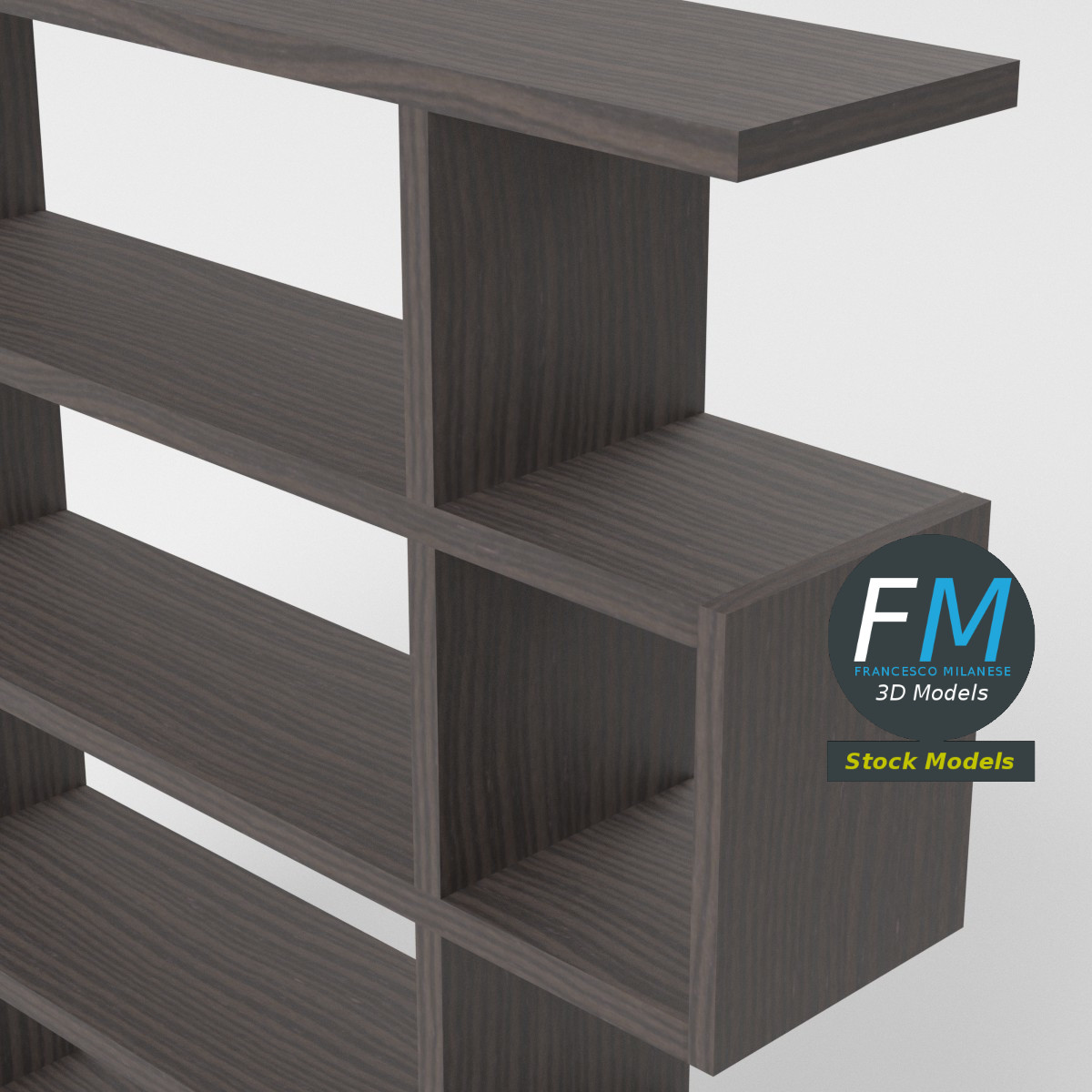 3D-Modell - Modernes Bücherregal - 05