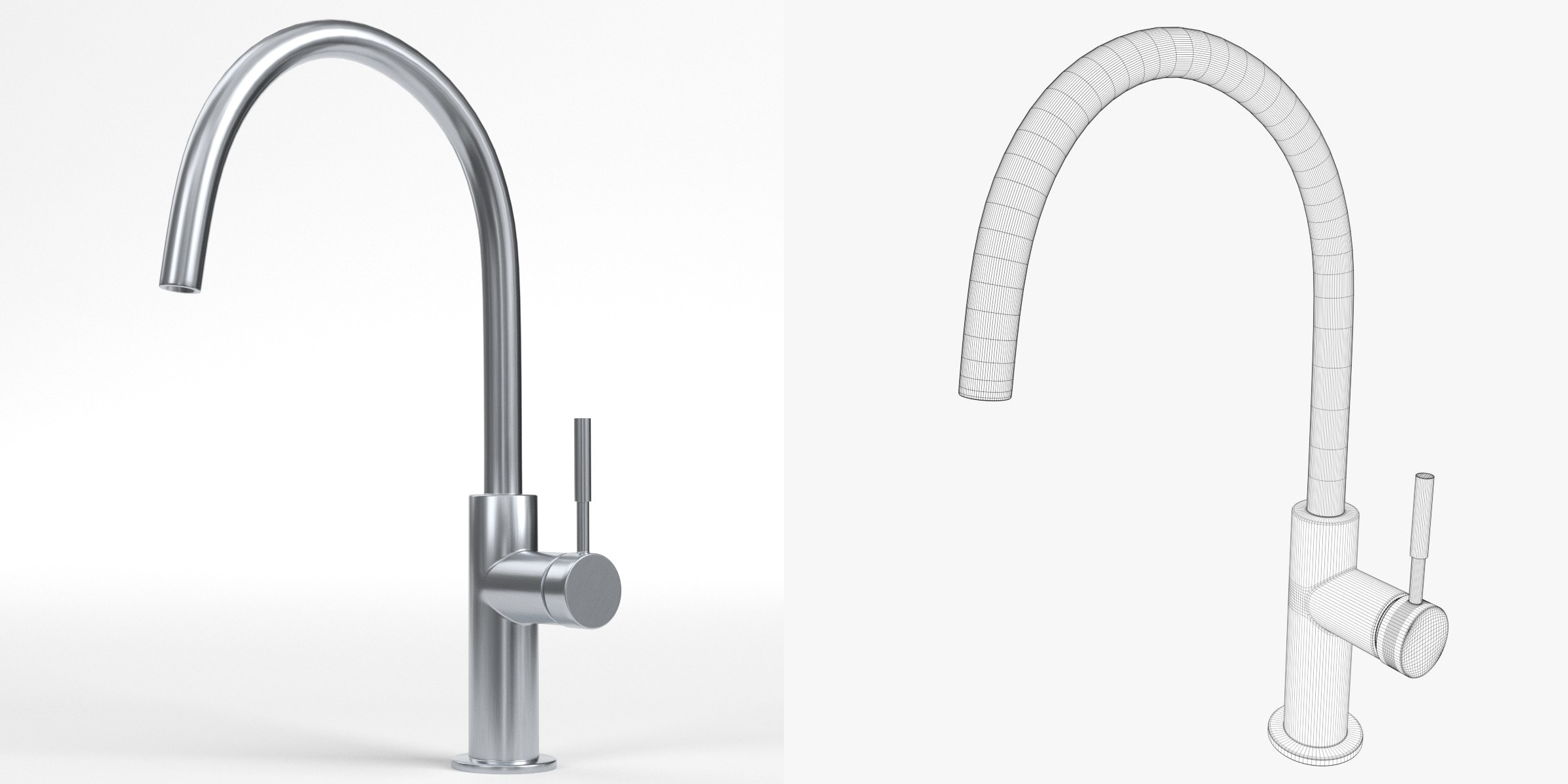 3D-Modell - Moderner Küchenwasserhahn
