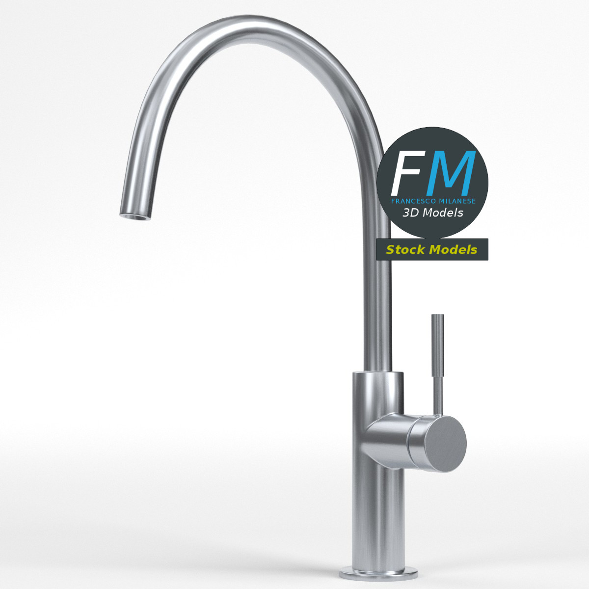 3D-Modell - Moderner Küchenwasserhahn - 01