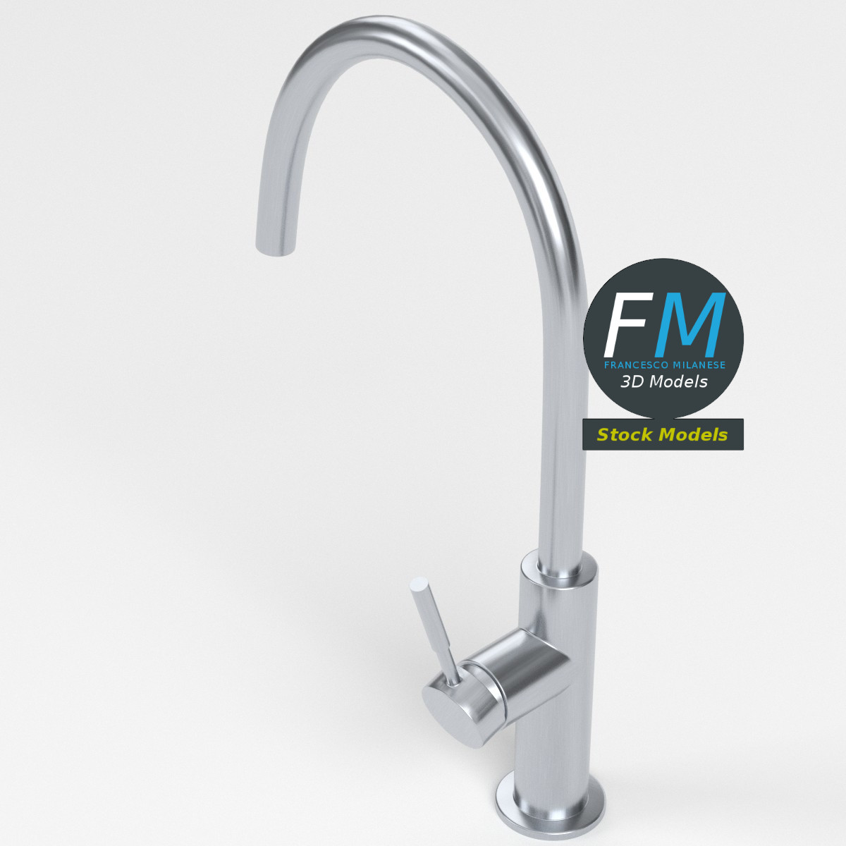 3D-Modell - Moderner Küchenwasserhahn - 02