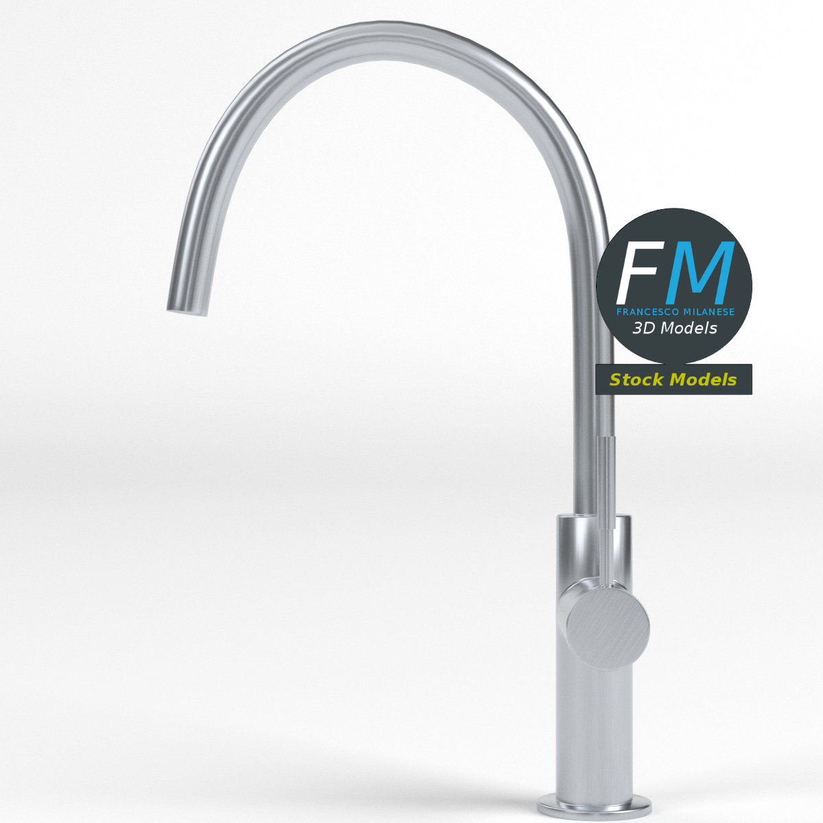 3D-Modell - Moderner Küchenwasserhahn - 03