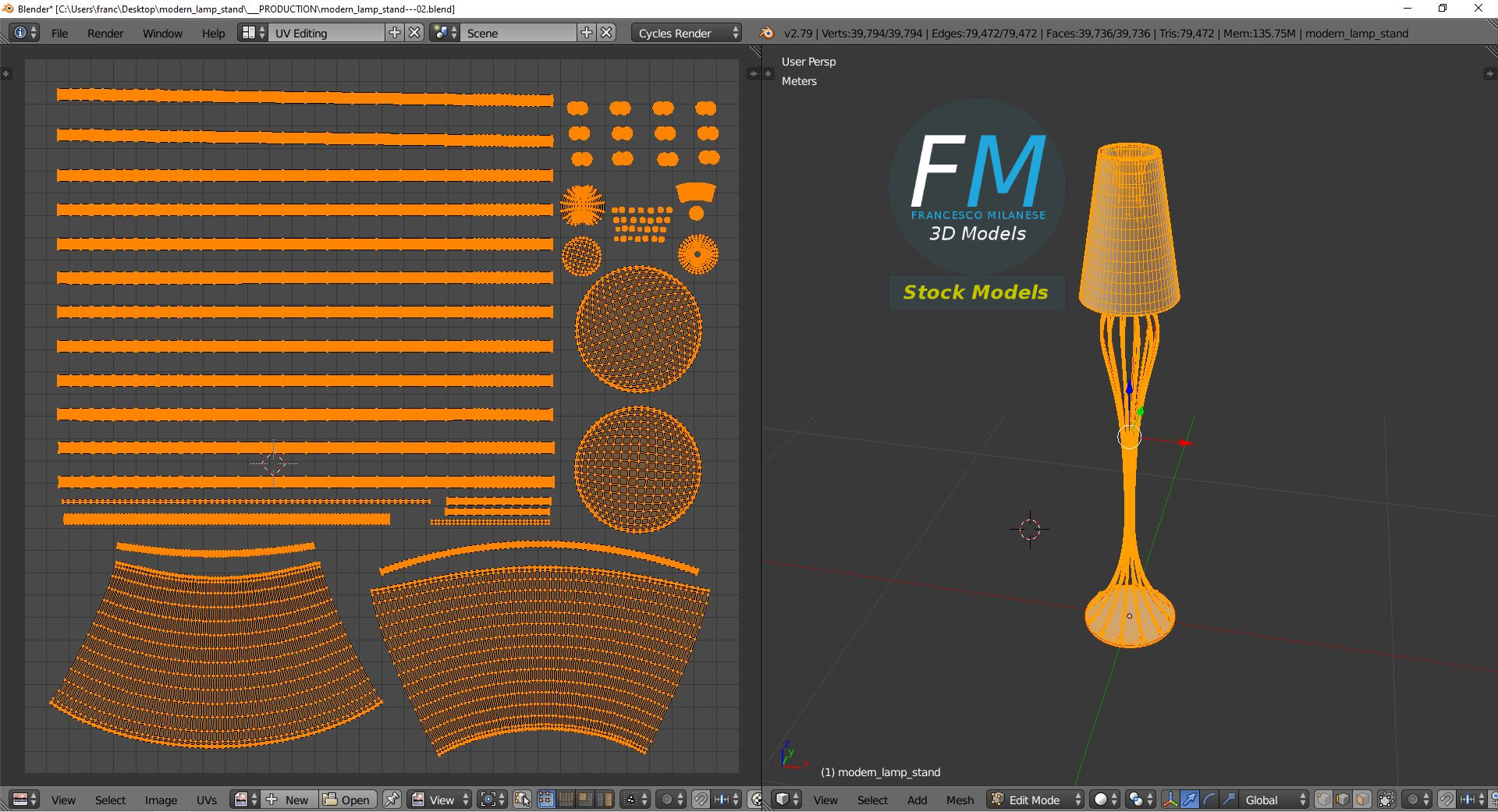 3D-Modell - Moderne Stehlampe - 10