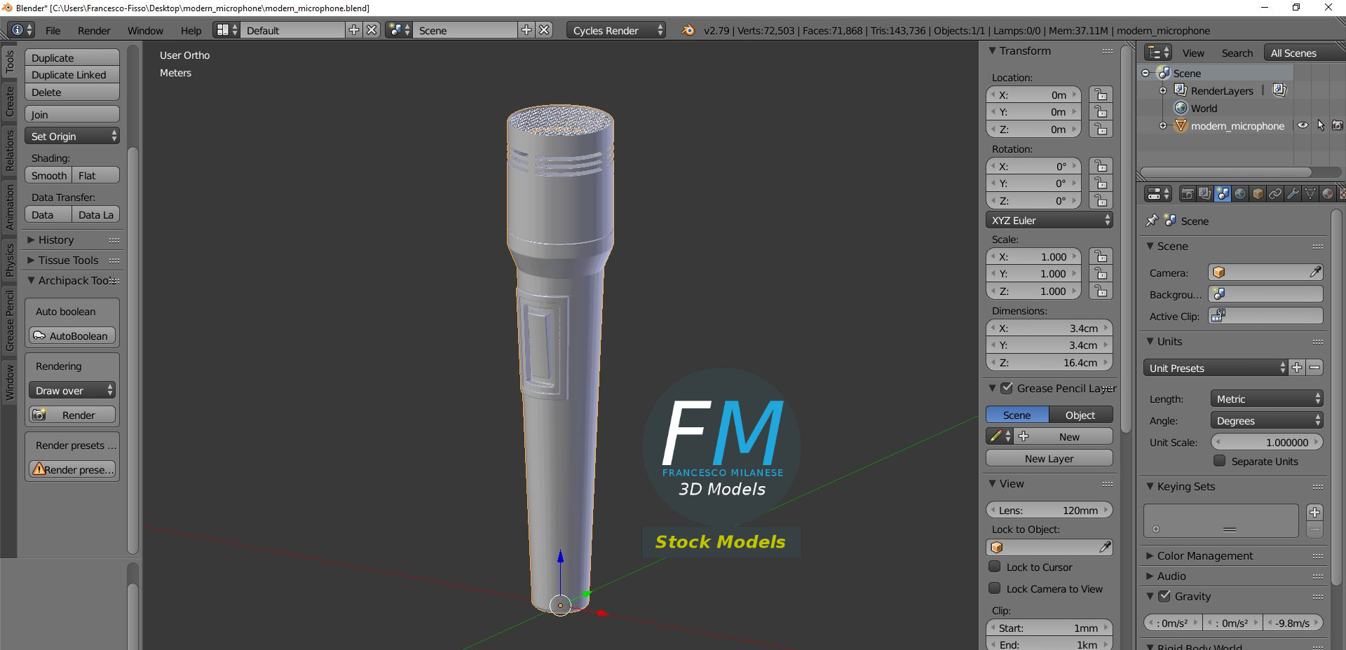 3D-Modell - Modernes Mikrofon - 09