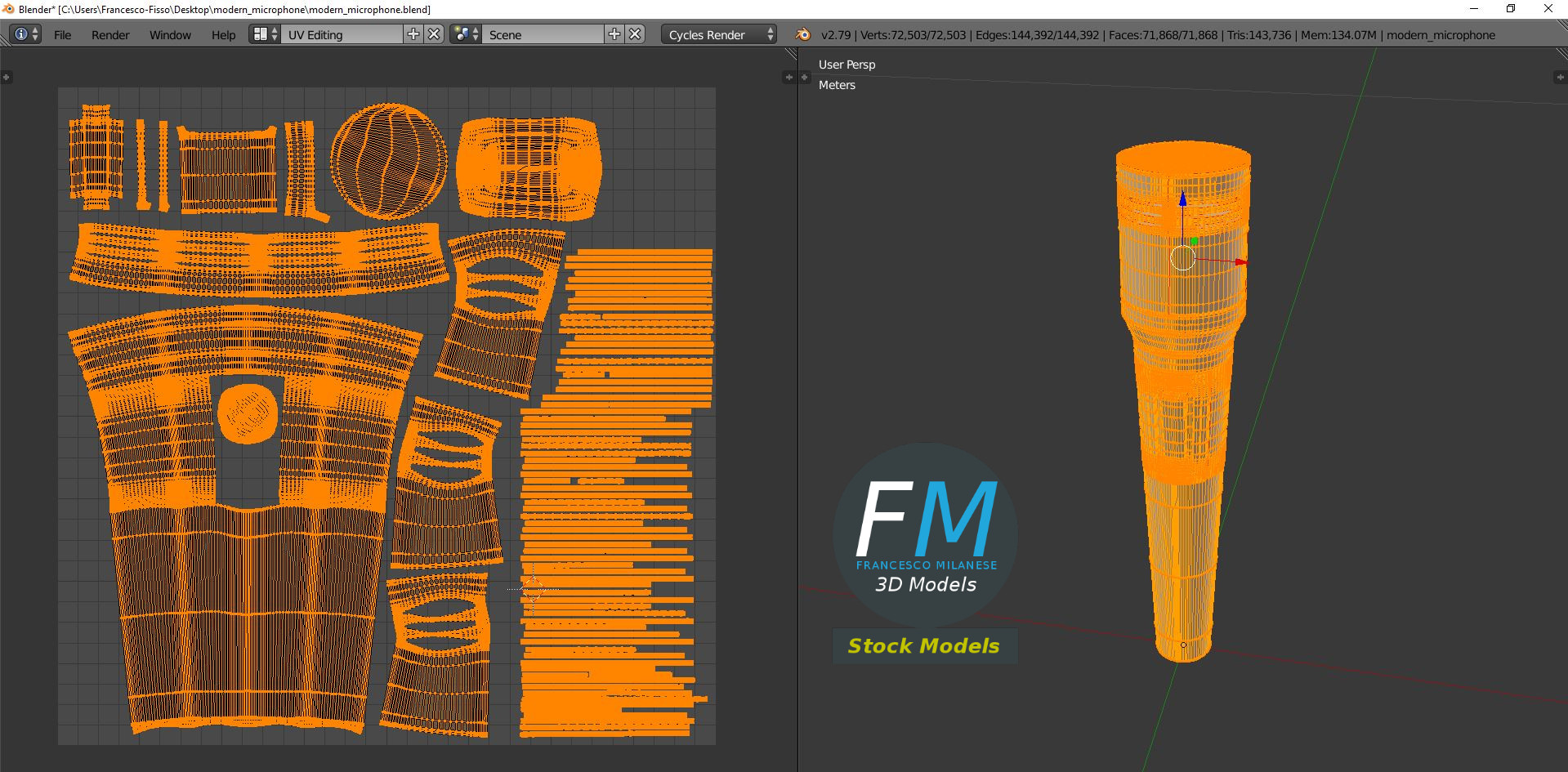 3D-Modell - Modernes Mikrofon - 10