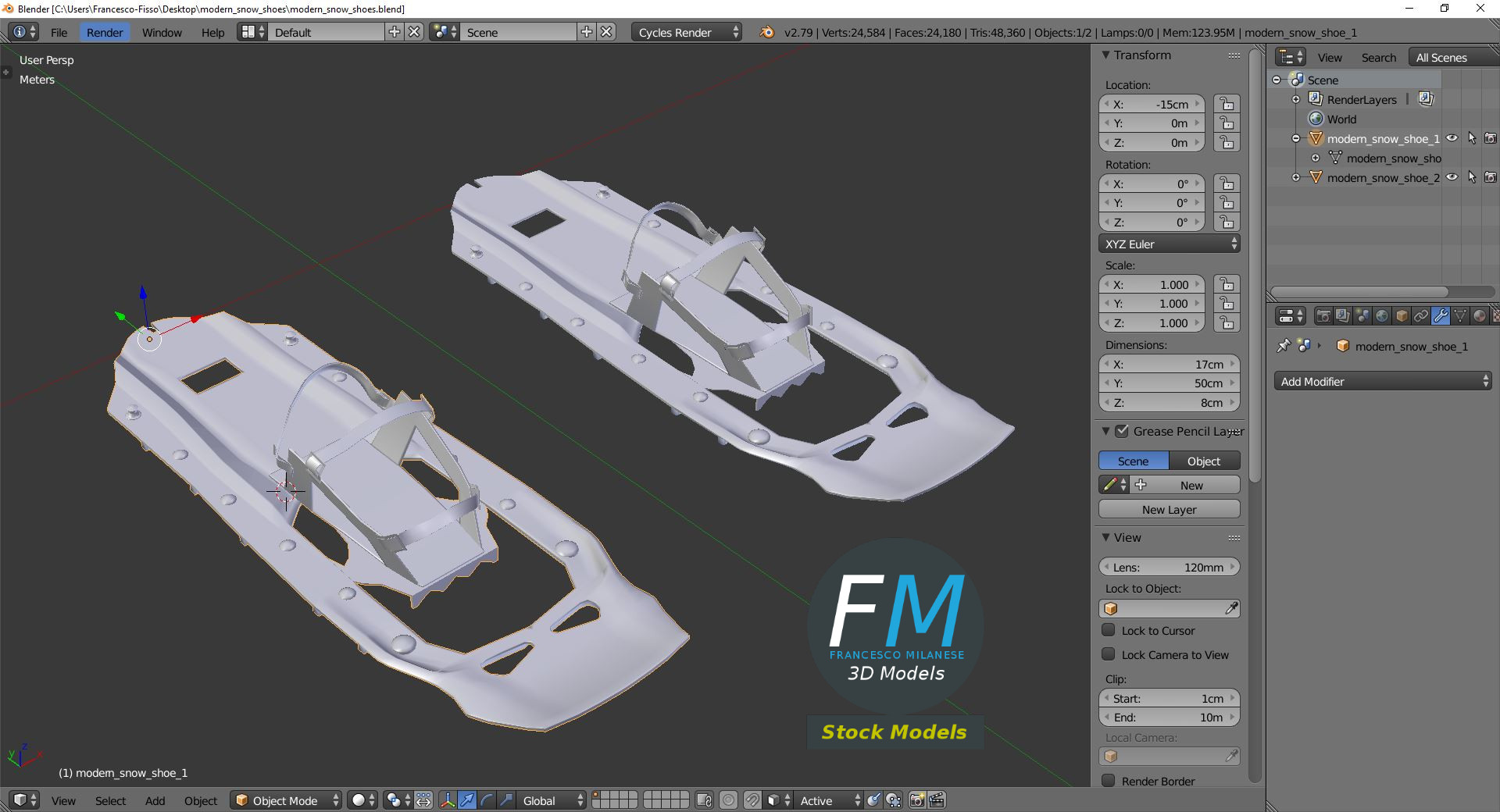 3D-Modell - Moderne Schneeschuhe - 09