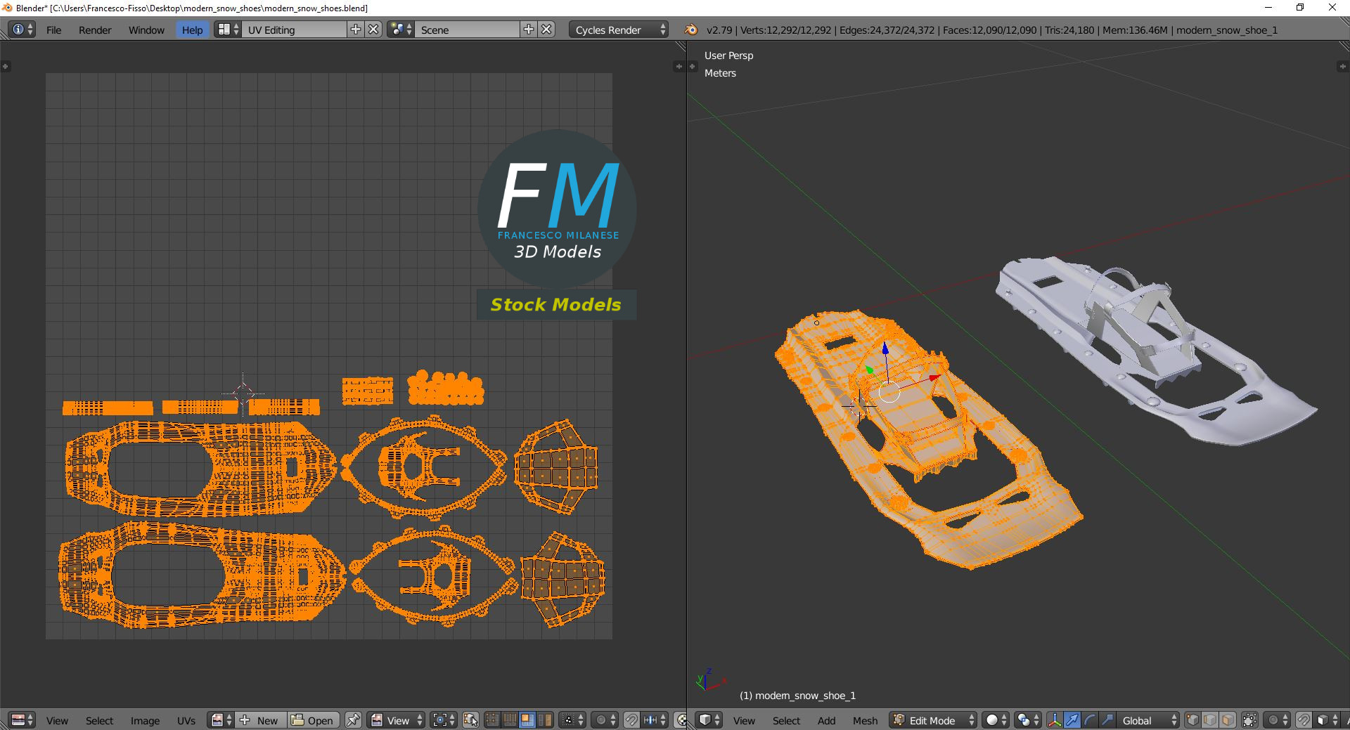 3D-Modell - Moderne Schneeschuhe - 10