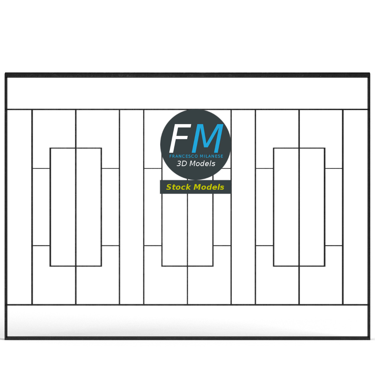 3D-Modell - Modularer Eisenzaun - 03