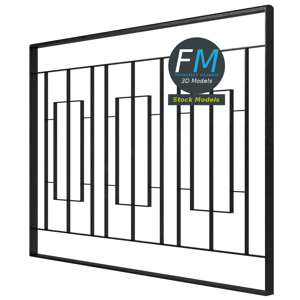 3D-Modell - Modularer Eisenzaun - 04