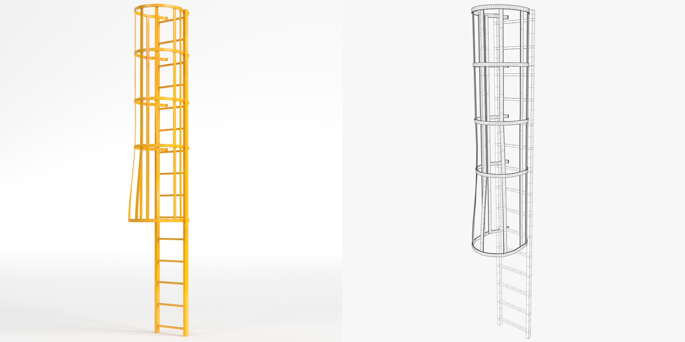 3D-Modell - Modulare Leiter mit Schutzkorb