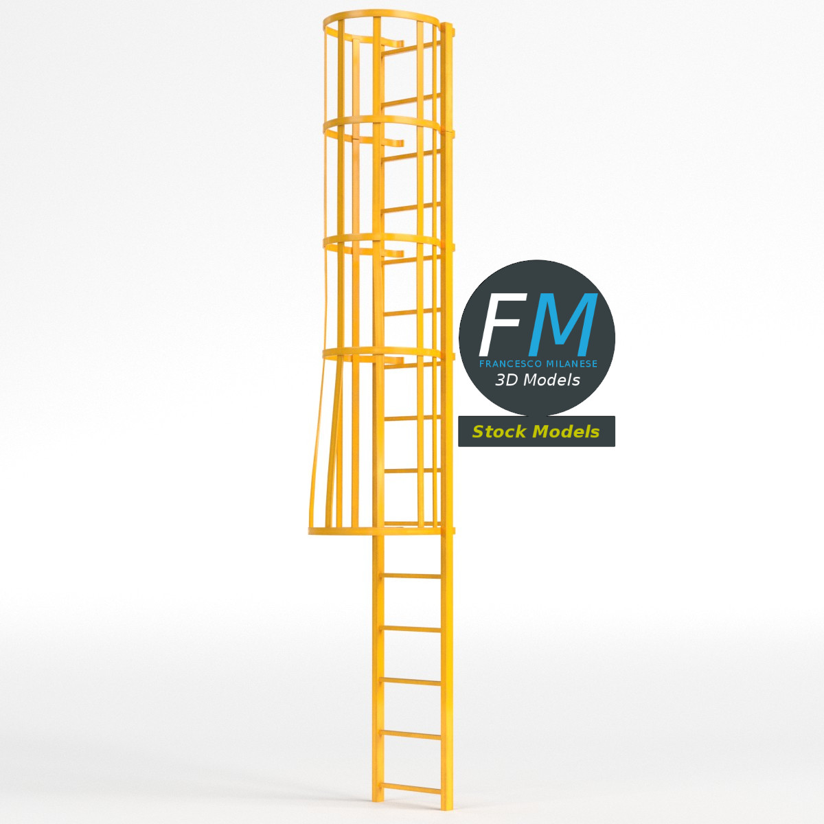 3D-Modell - Modulare Leiter mit Schutzkorb - 01