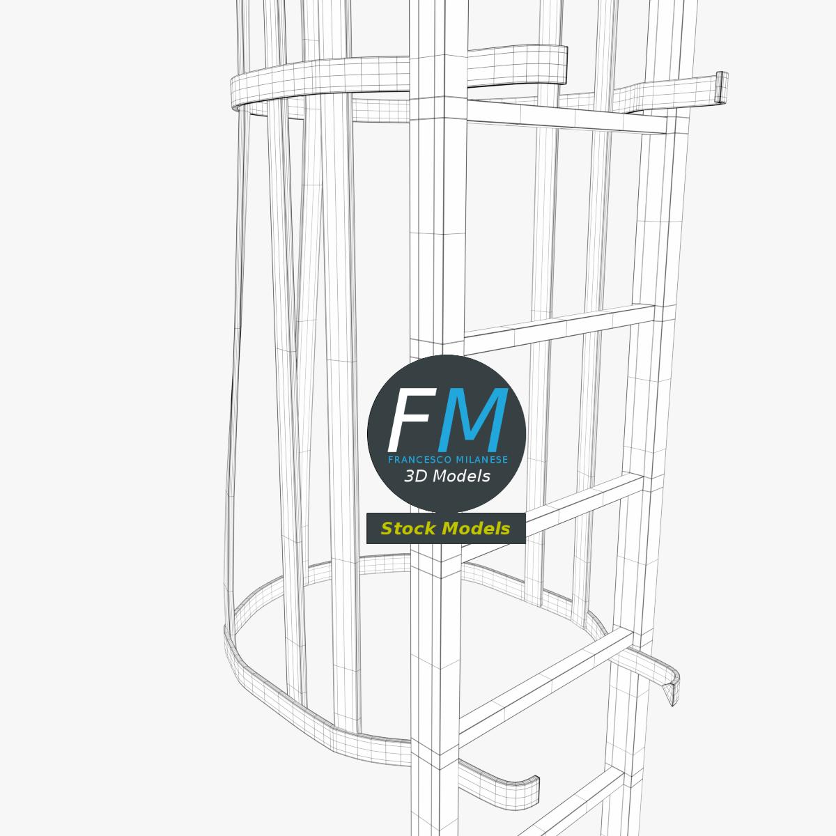 3D-Modell - Modulare Leiter mit Schutzkorb - 08