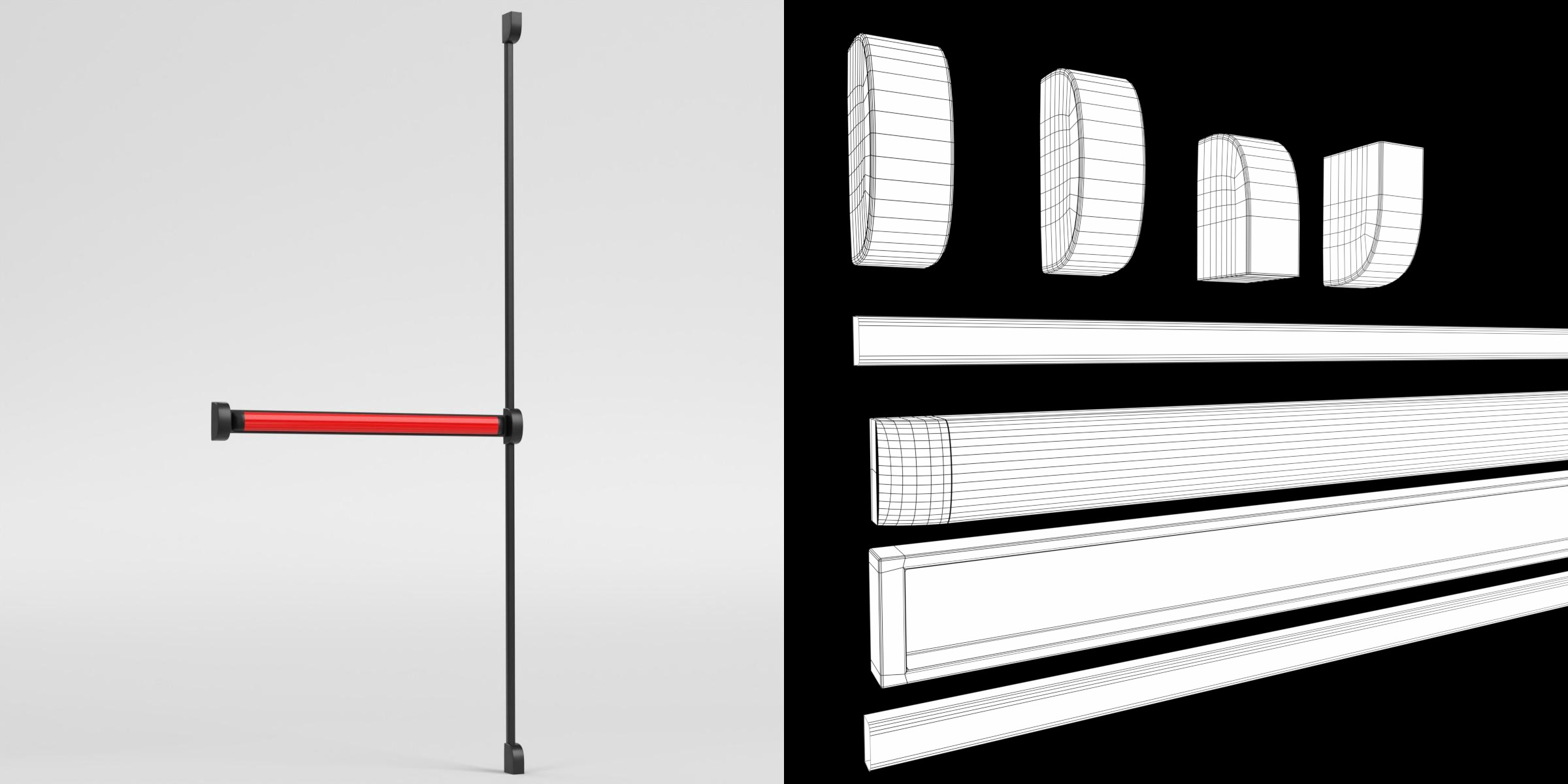 3D-Modell - Modulare Panikstange