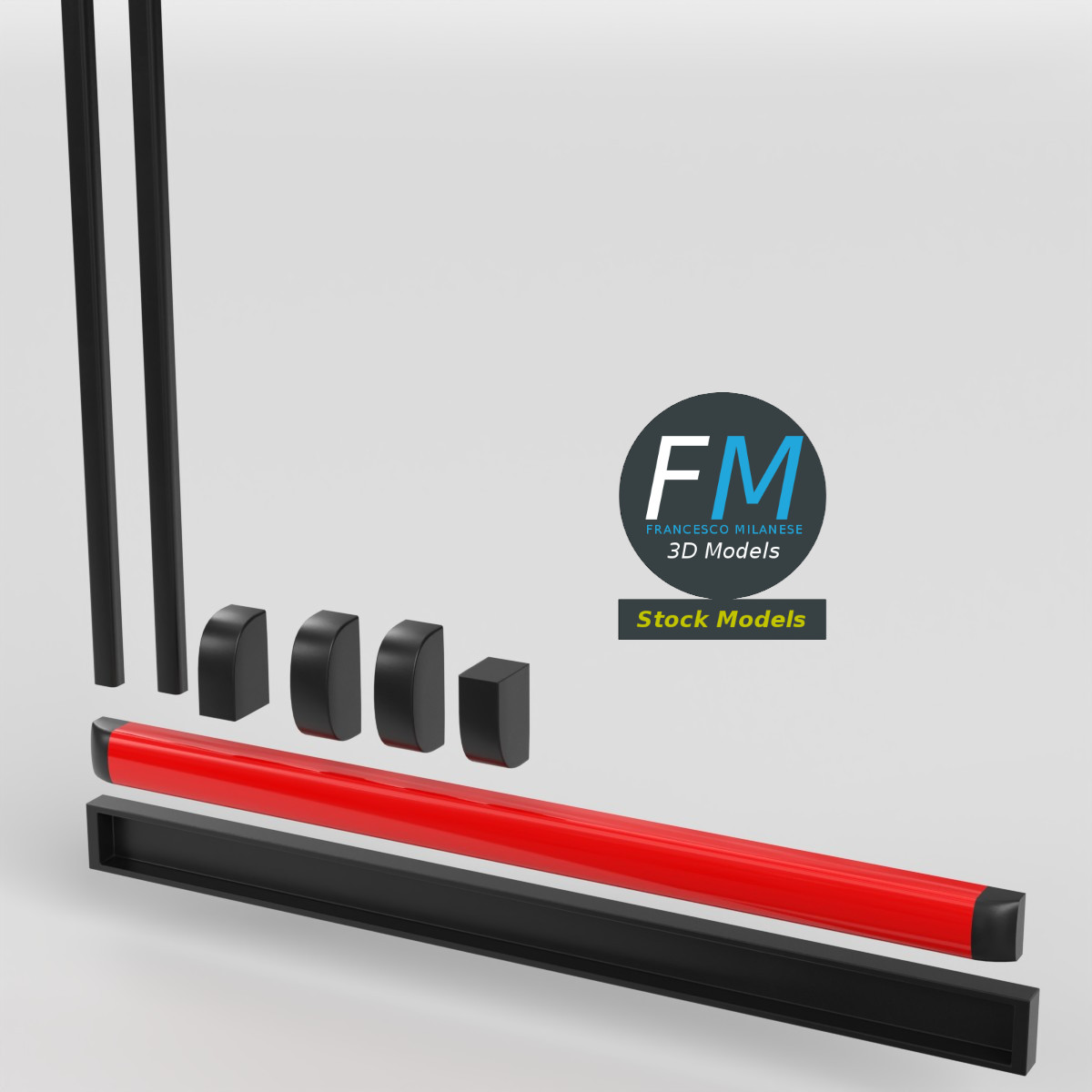 3D-Modell - Modulare Panikstange - 02