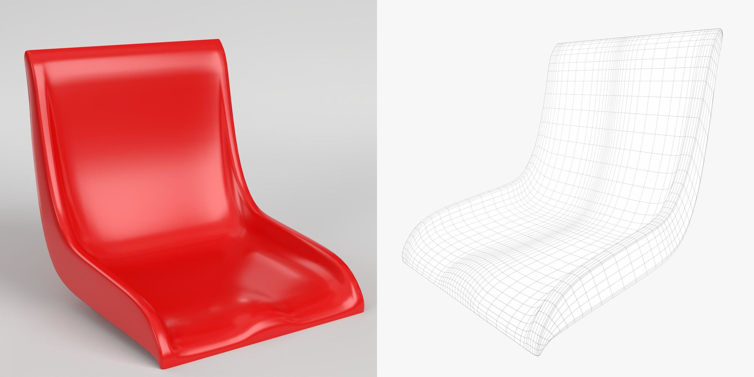 3D Model - Molded Plastic Stadium Seat