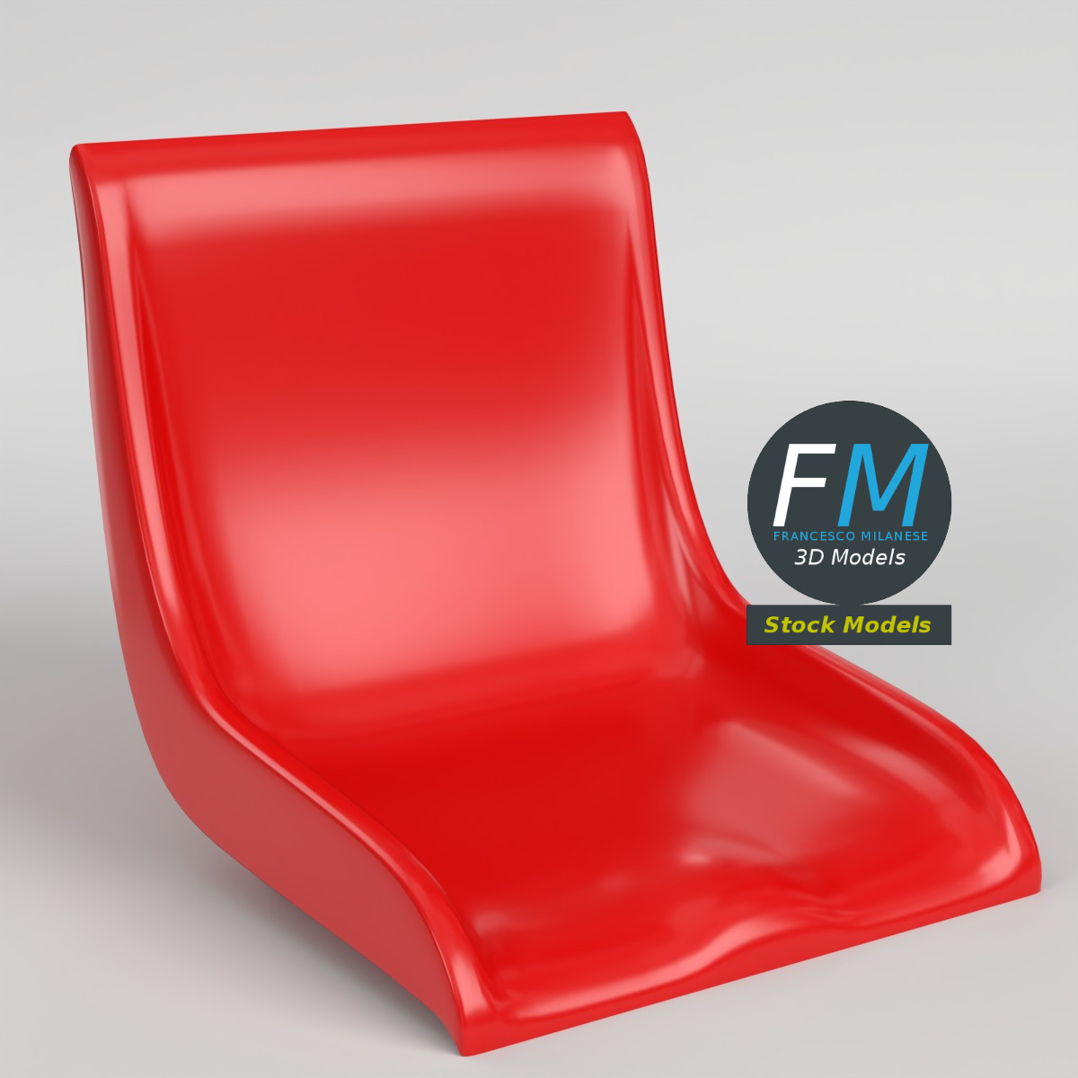 3D Model - Molded Plastic Stadium Seat - 01