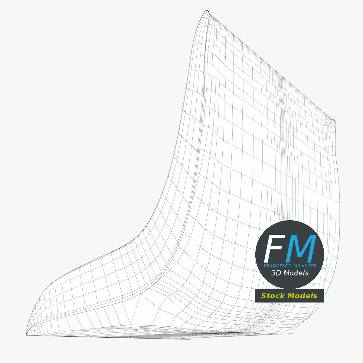 3D Model - Molded Plastic Stadium Seat - 08