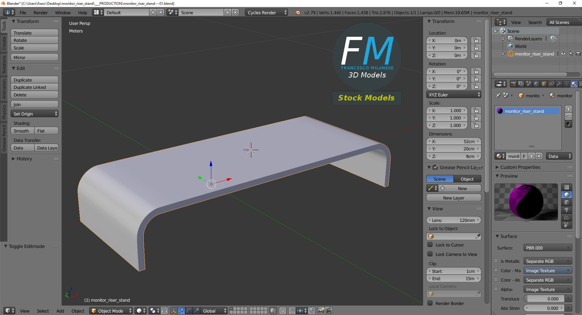 3D-Modell - Monitorerhöhung - 09