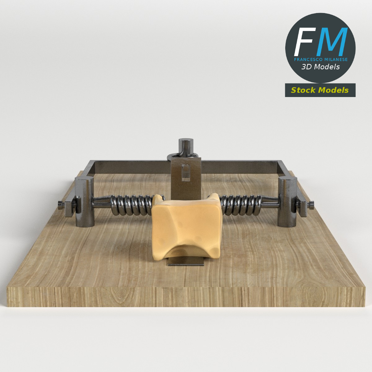 3D-Modell - Mausefalle mit Käse - 03