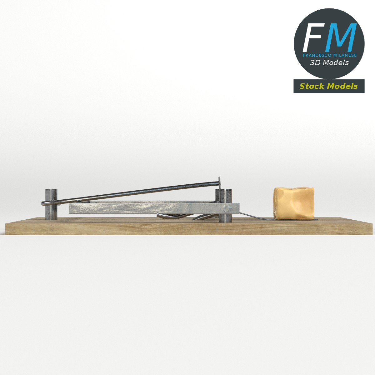 3D-Modell - Mausefalle mit Käse - 04