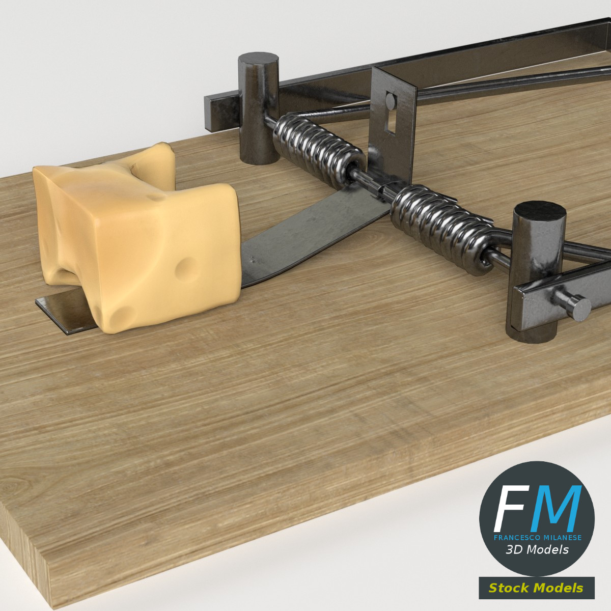 3D-Modell - Mausefalle mit Käse - 05