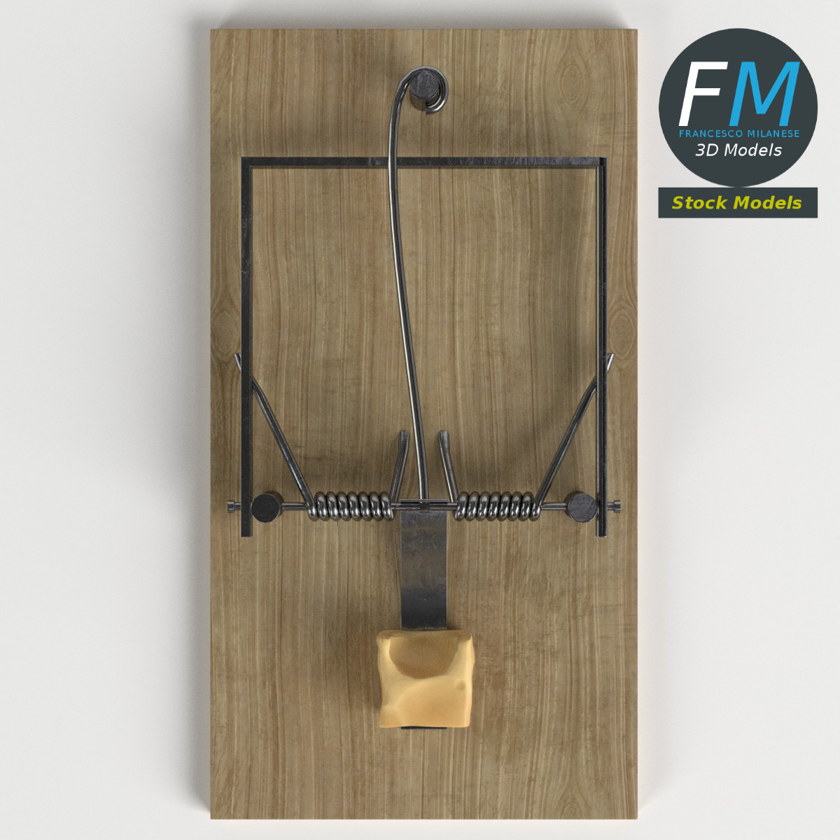 3D-Modell - Mausefalle mit Käse - 06