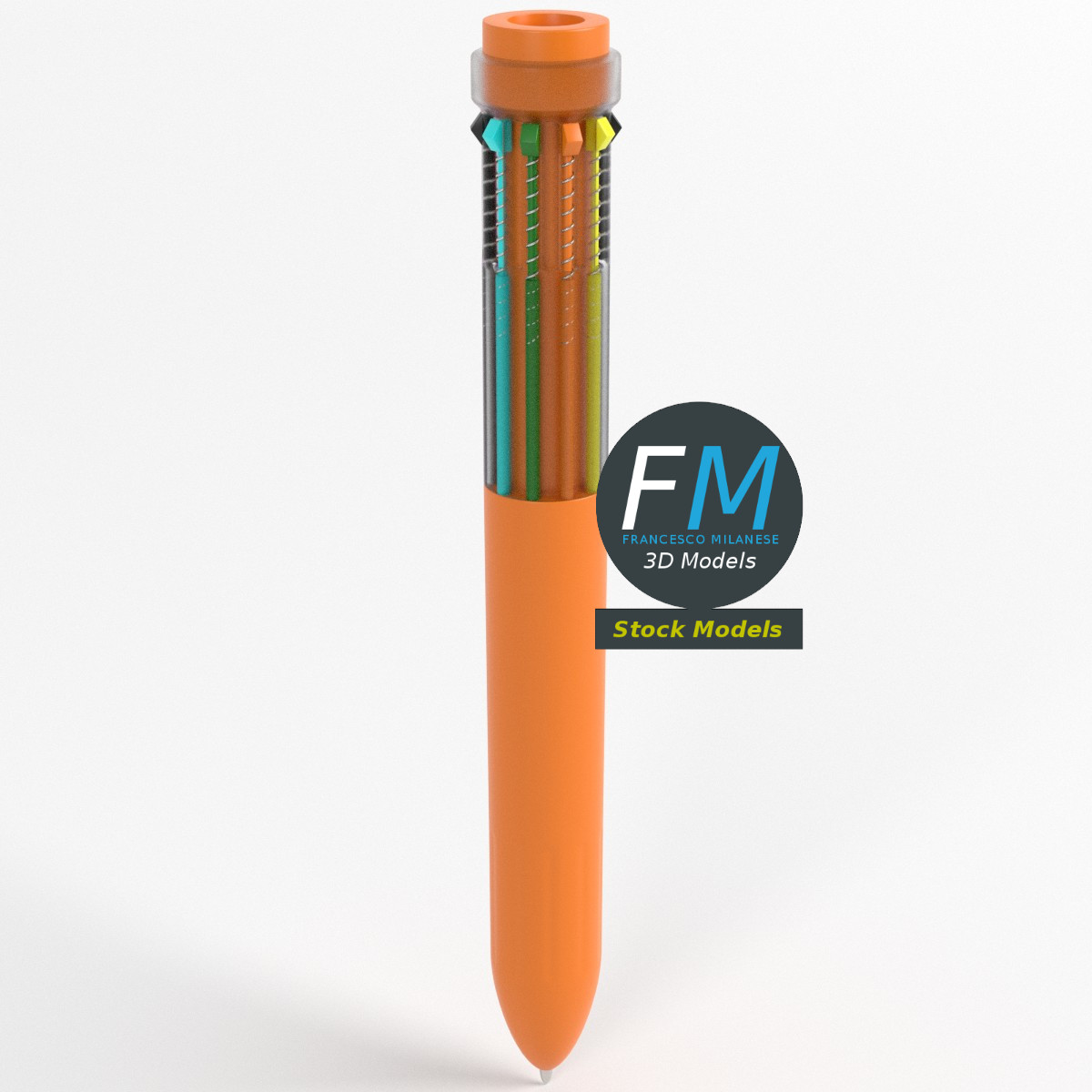 3D-Modell - Mehrfarbiger Kugelschreiber - 01