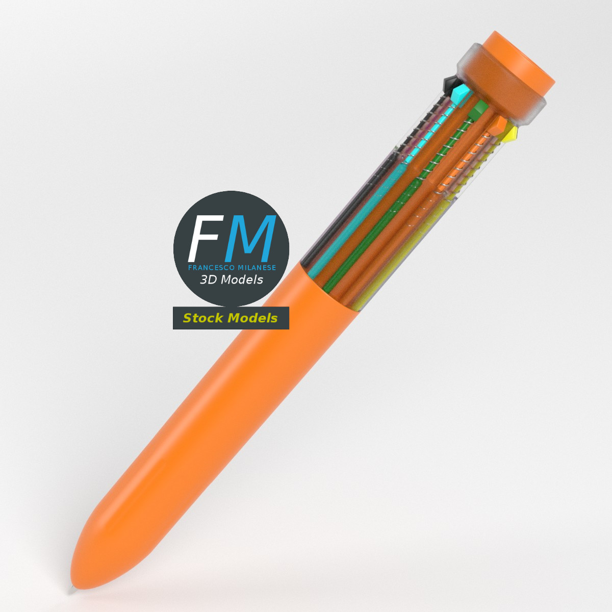 3D-Modell - Mehrfarbiger Kugelschreiber - 02
