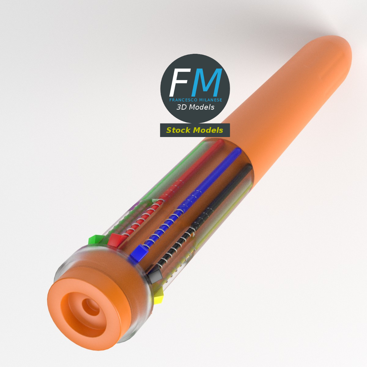 3D-Modell - Mehrfarbiger Kugelschreiber - 06