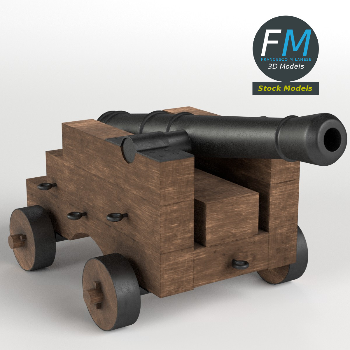 3D-Modell - Schiffskanone - 01