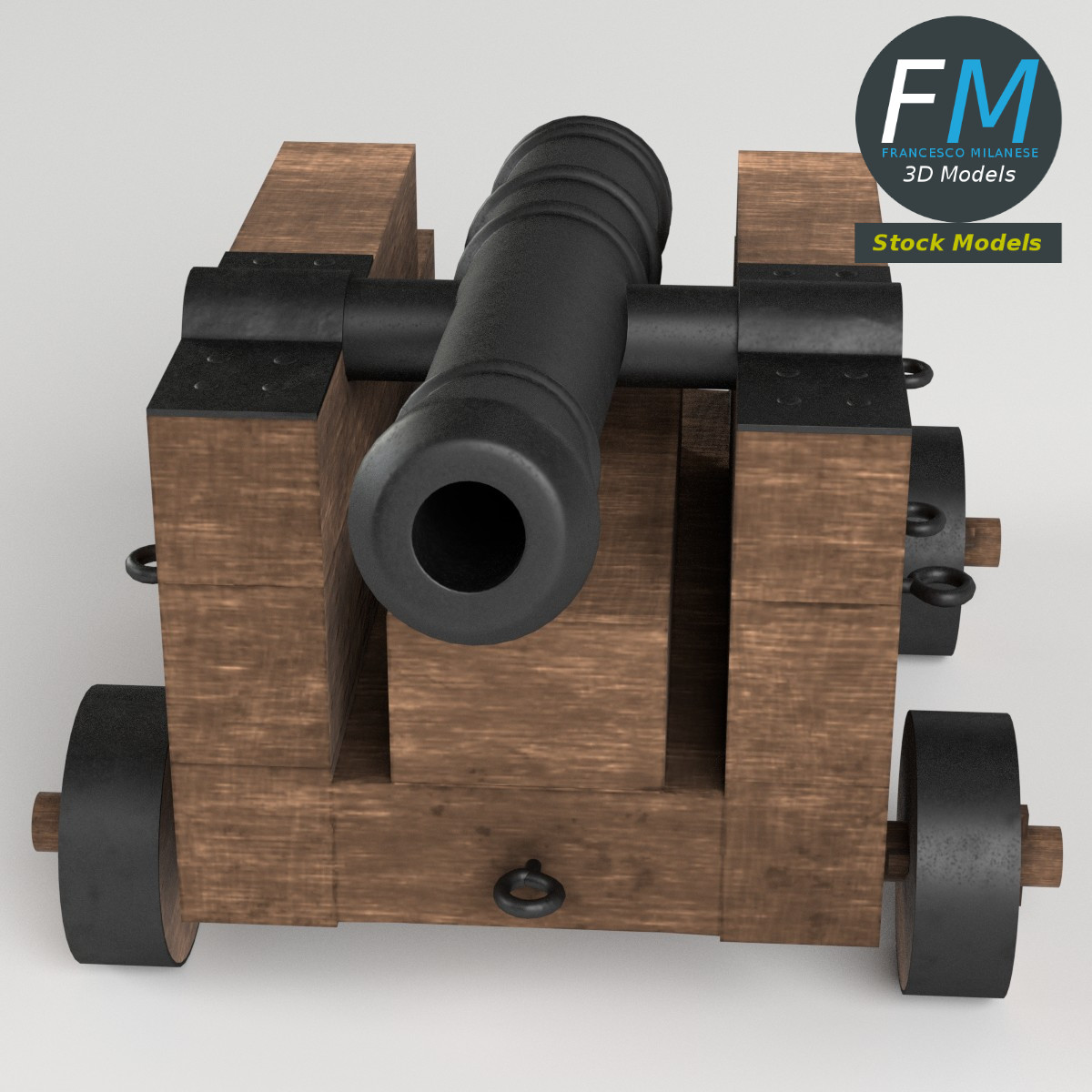 3D-Modell - Schiffskanone - 02