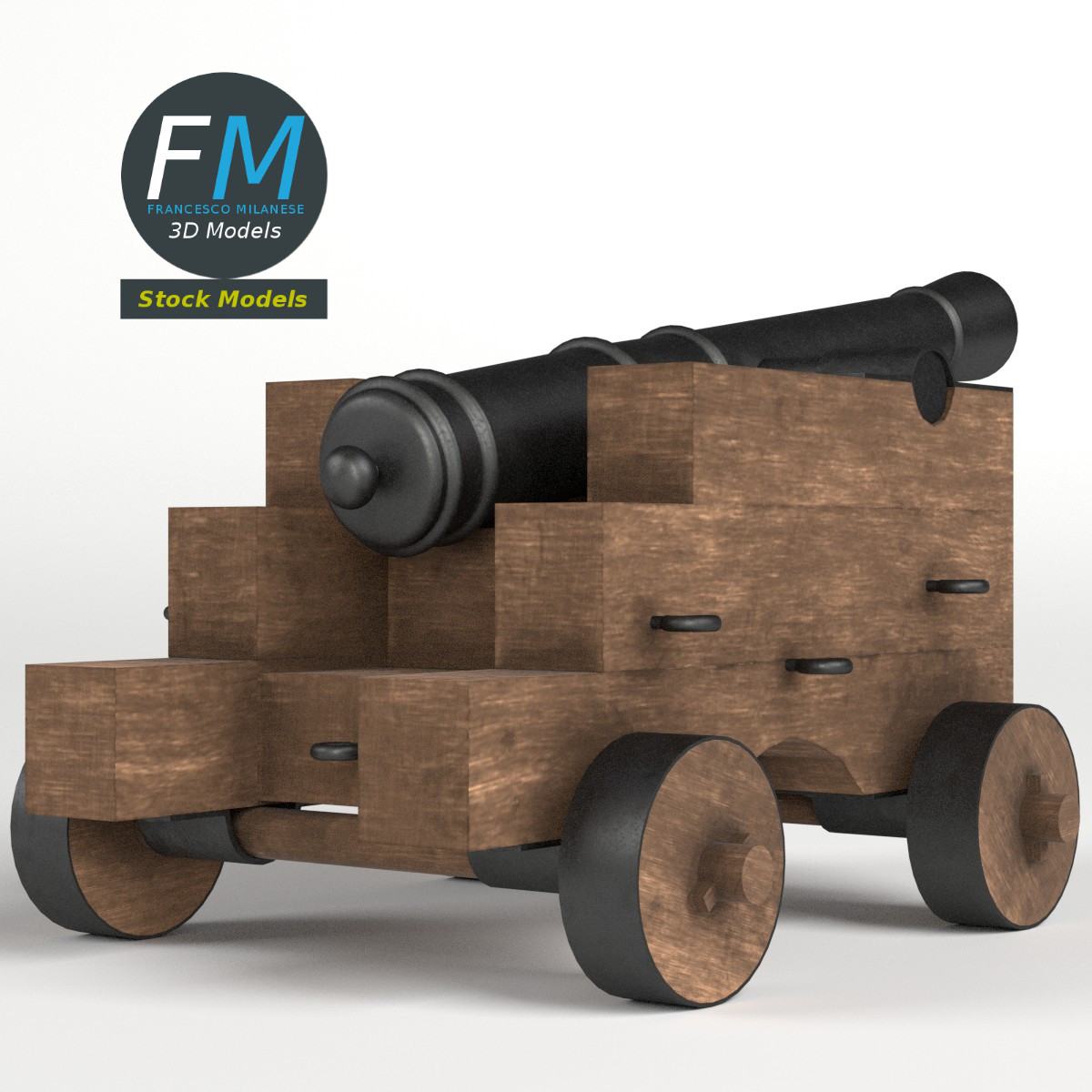 3D-Modell - Schiffskanone - 04