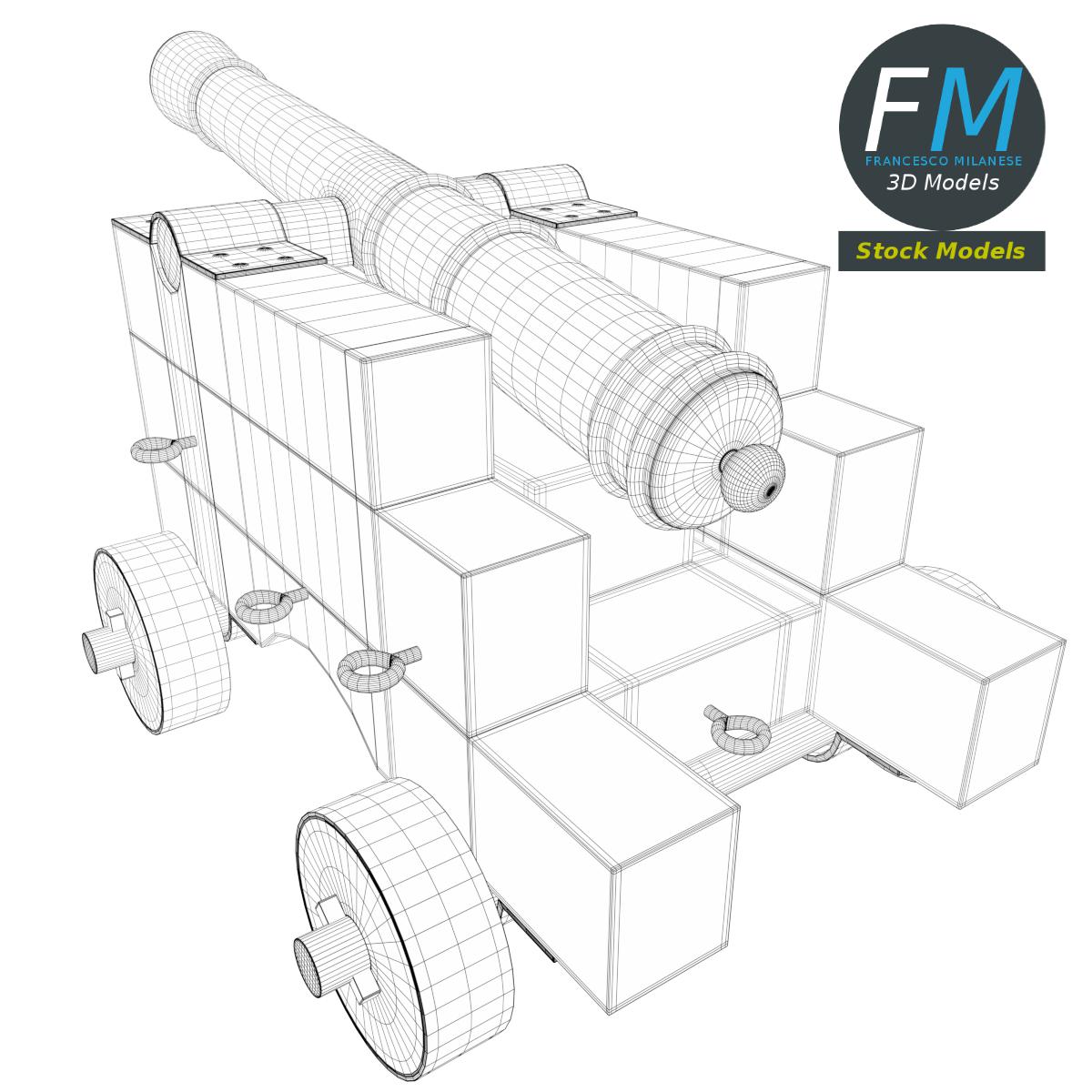 3D-Modell - Schiffskanone - 08