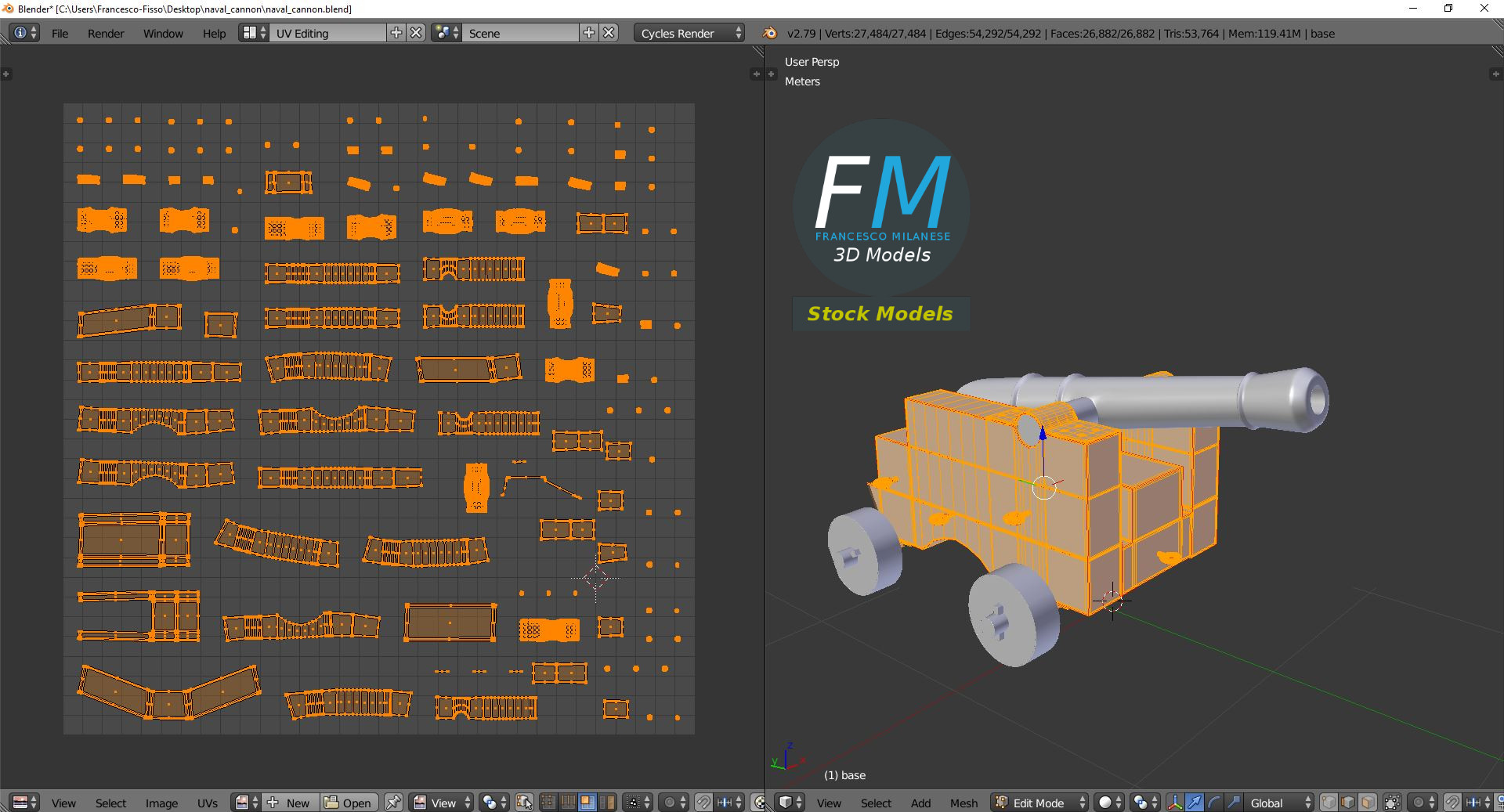 3D-Modell - Schiffskanone - 10