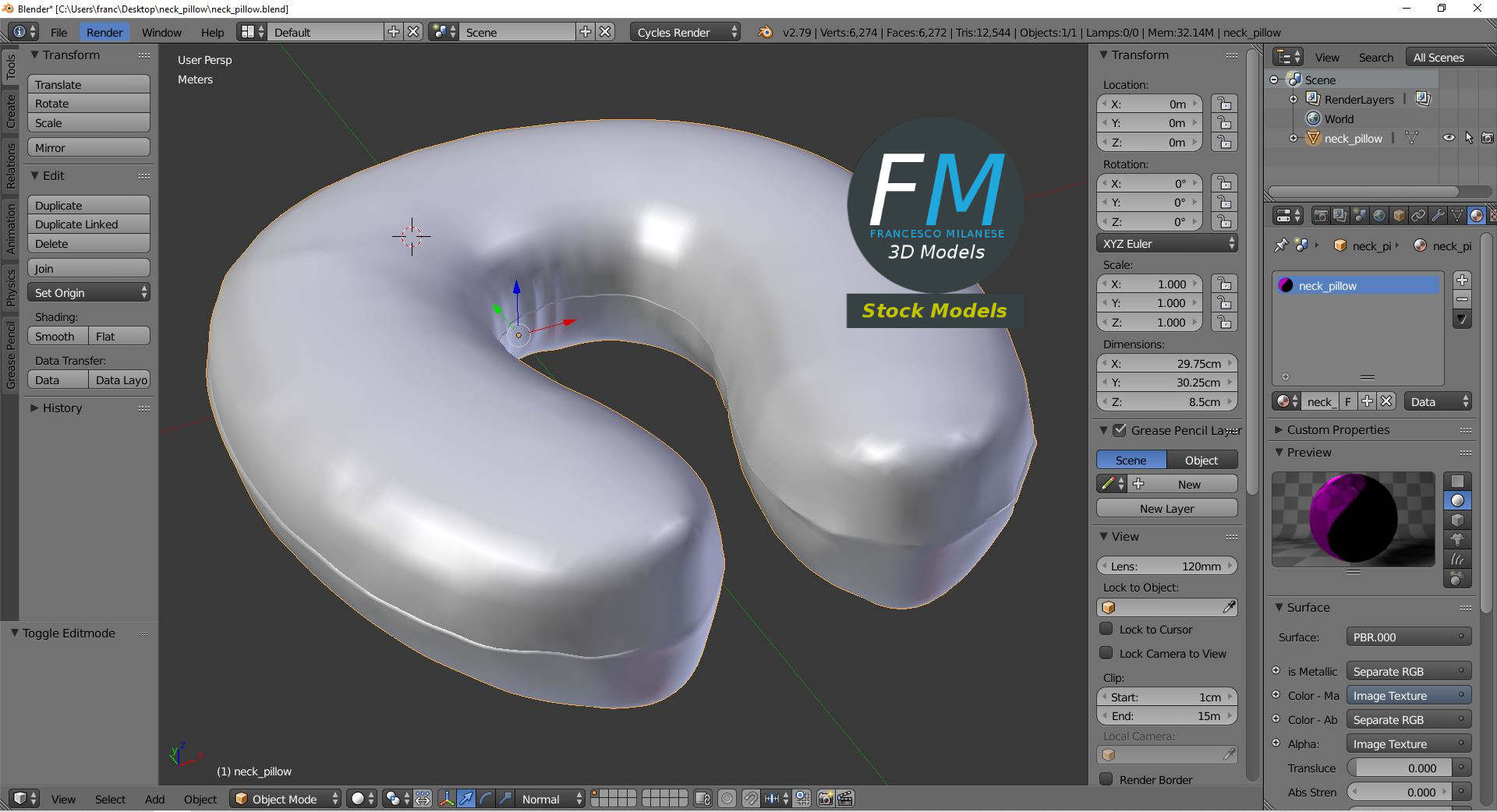 3D-Modell - Nackenkissen - 09