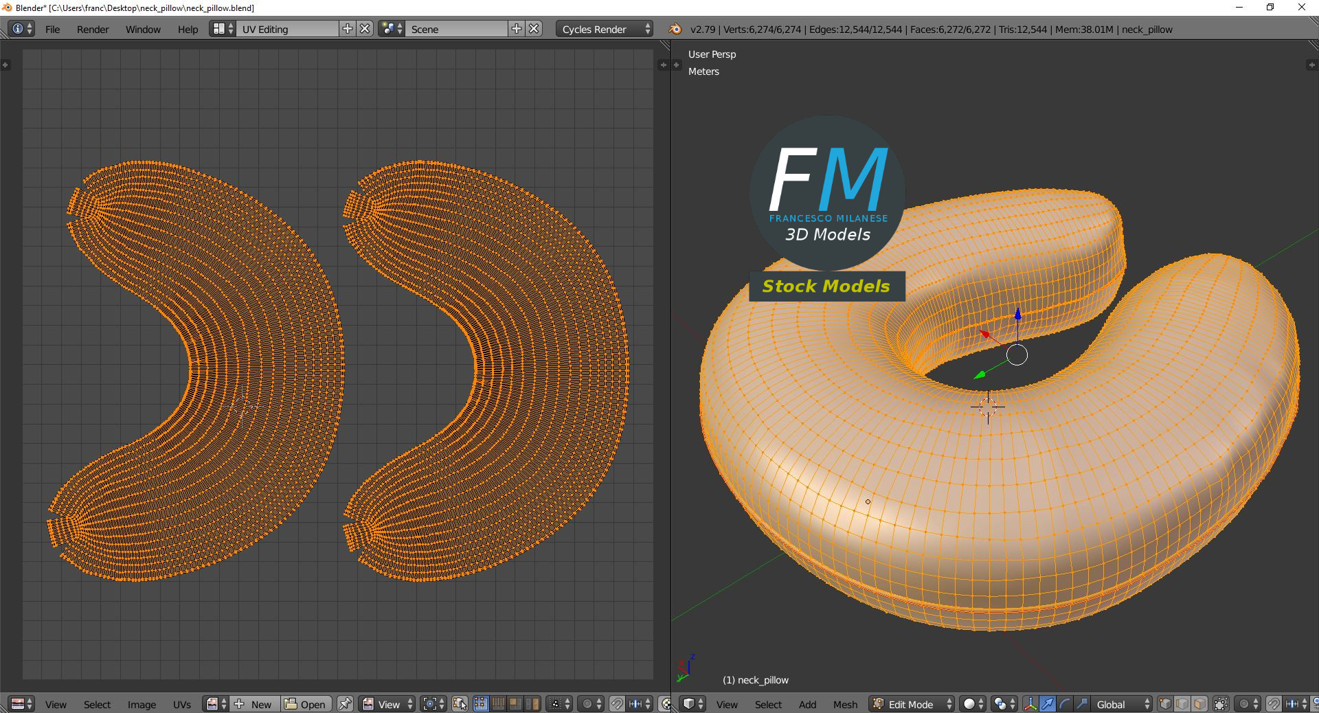 3D-Modell - Nackenkissen - 10