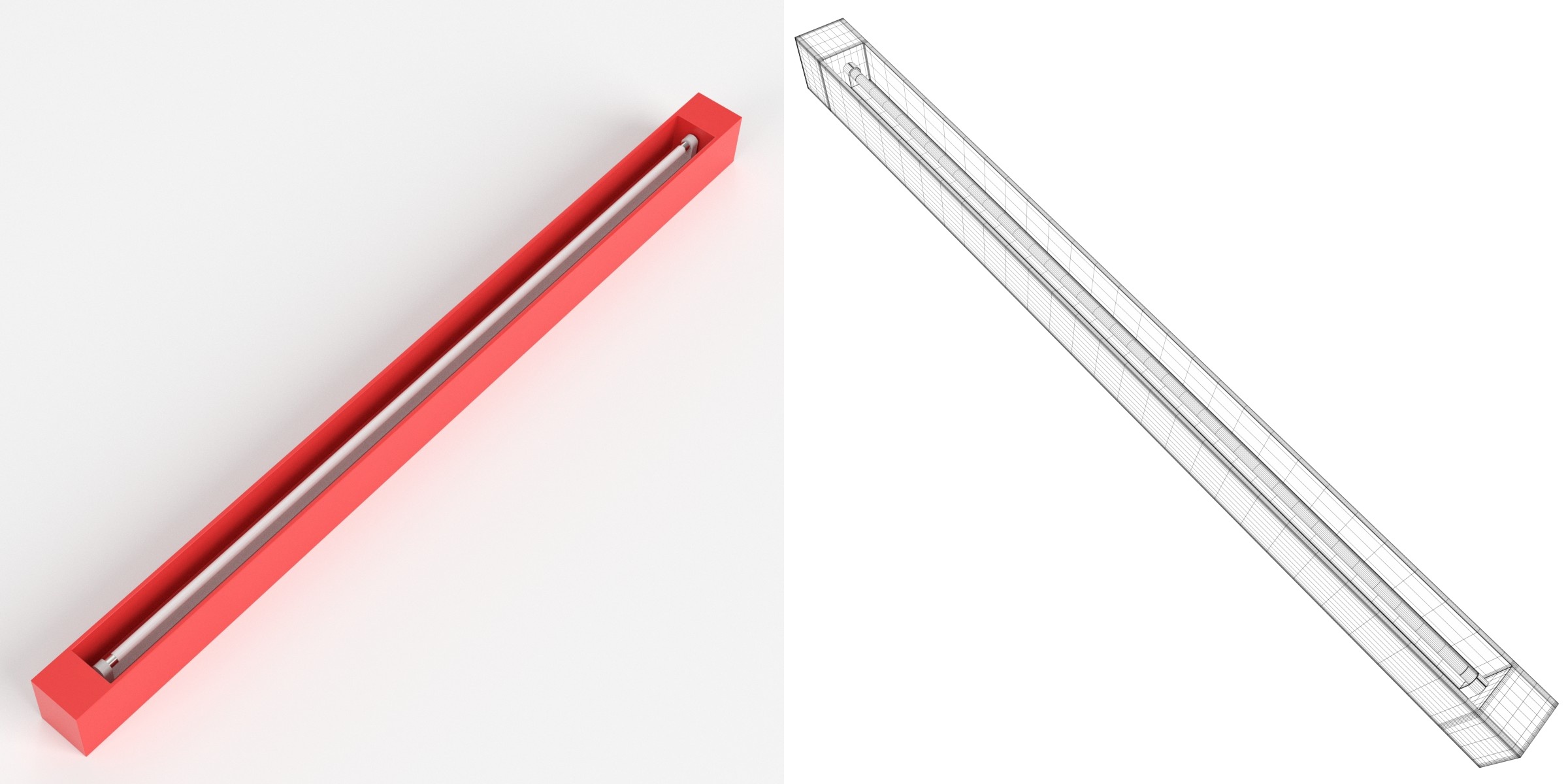 3D-Modell - Neon-Deckenleuchte